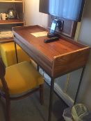 Slim line wood desk with lid for internal storage - matching other items listed. Commercial quality.