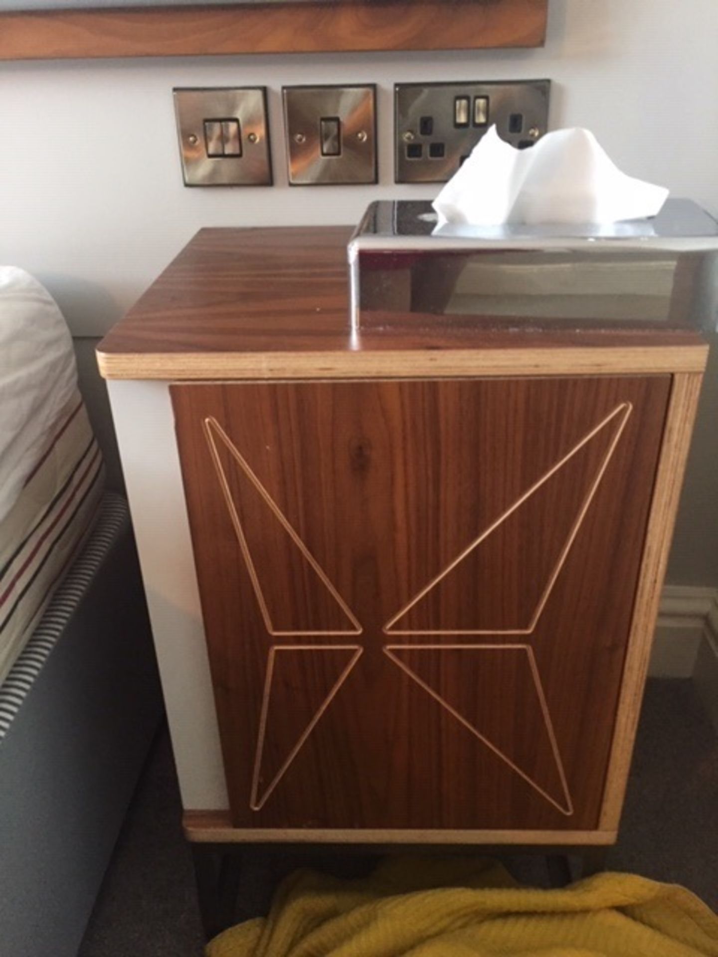 Wood Bedside cupboard with internal self - matching other items listed. Commercial quality. - Image 4 of 4
