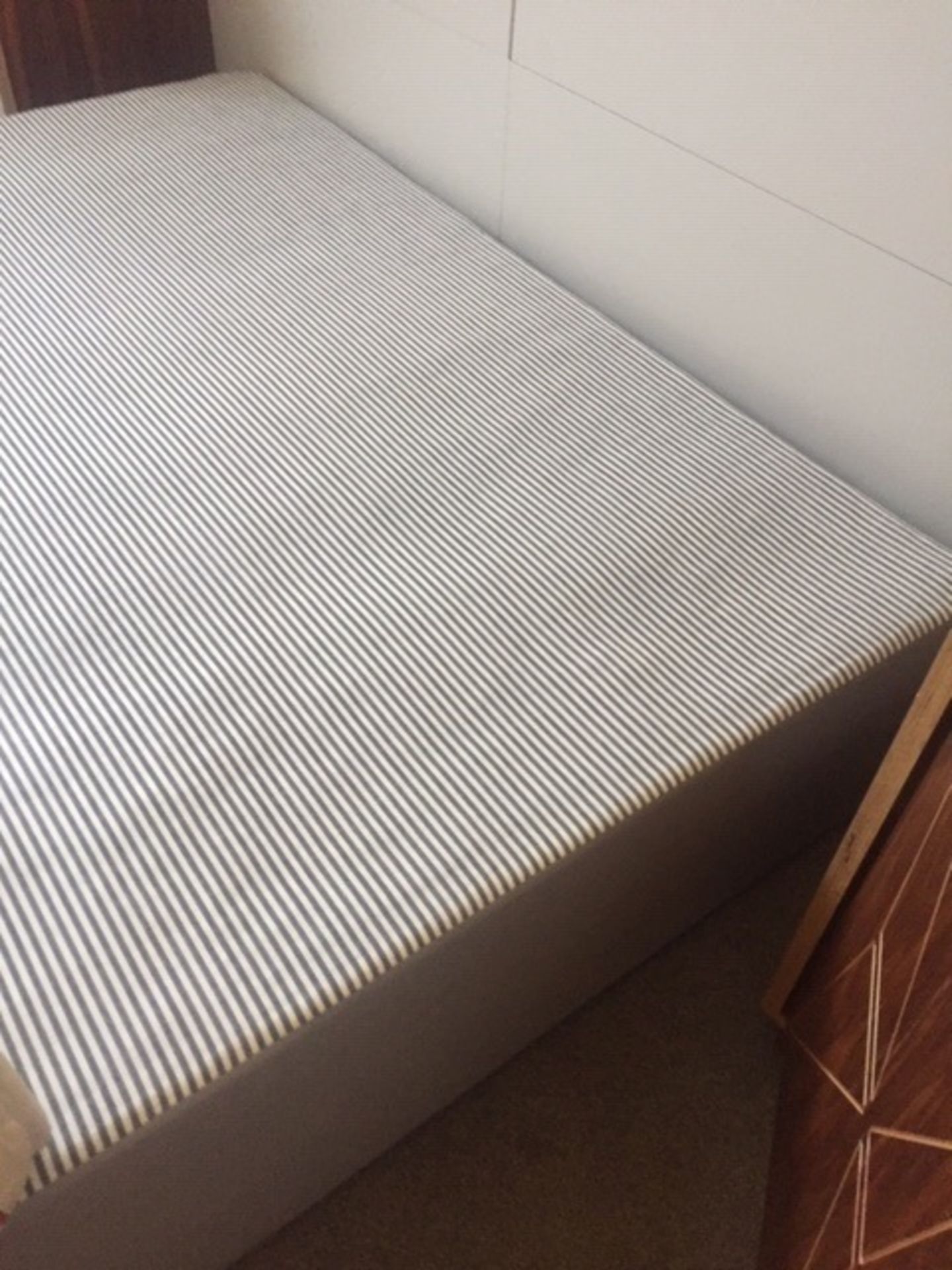 Standard double grey divan bed base and sprung mattress - excellent condition - Image 3 of 8
