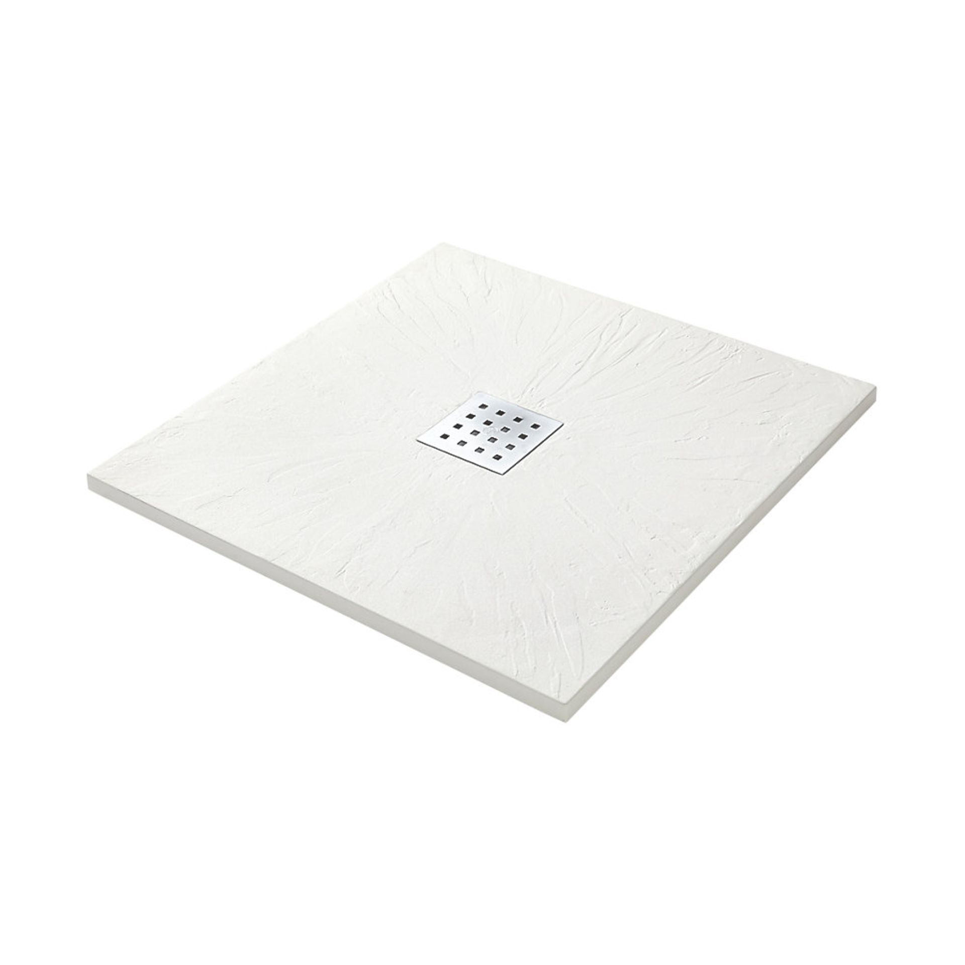 (DW102) 800x800mm Square White Slate Effect Shower Tray. RRP £299.99. Fully waterproof tested ...