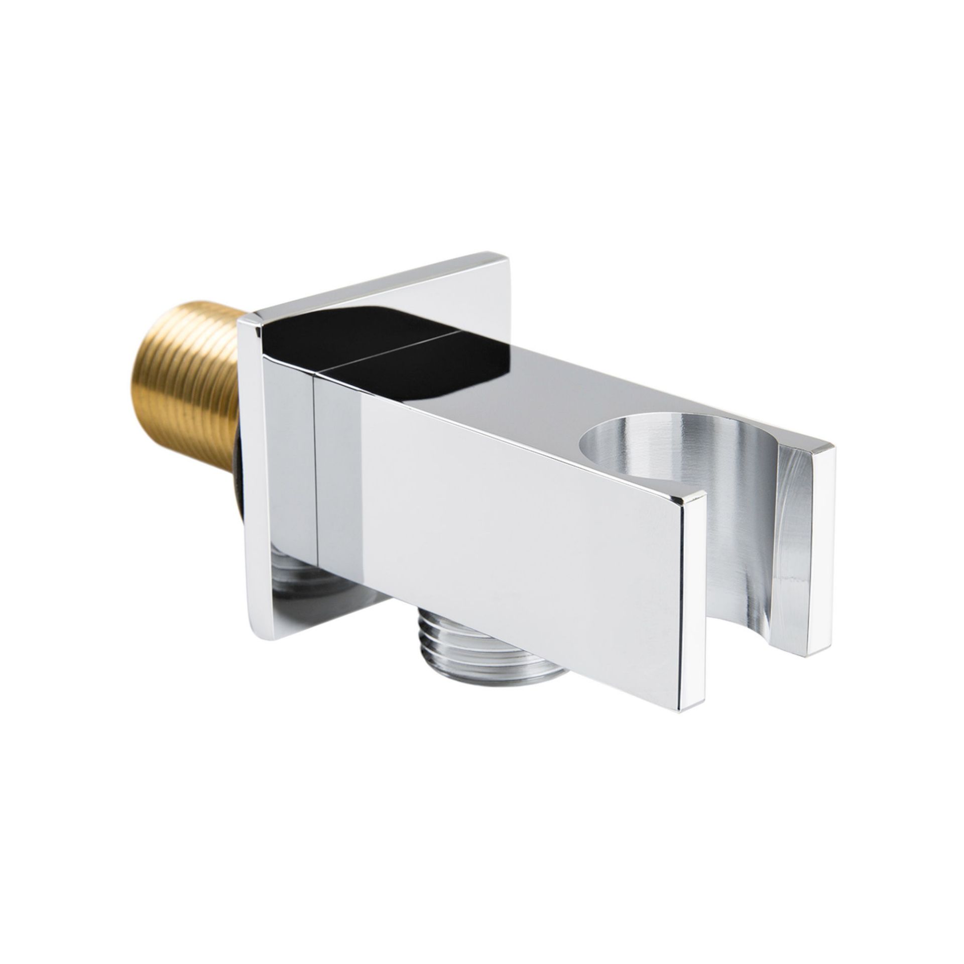 (RK1019) Brass Square Connector With Shower Handset Bracket Chrome Plated Solid Brass Standar...