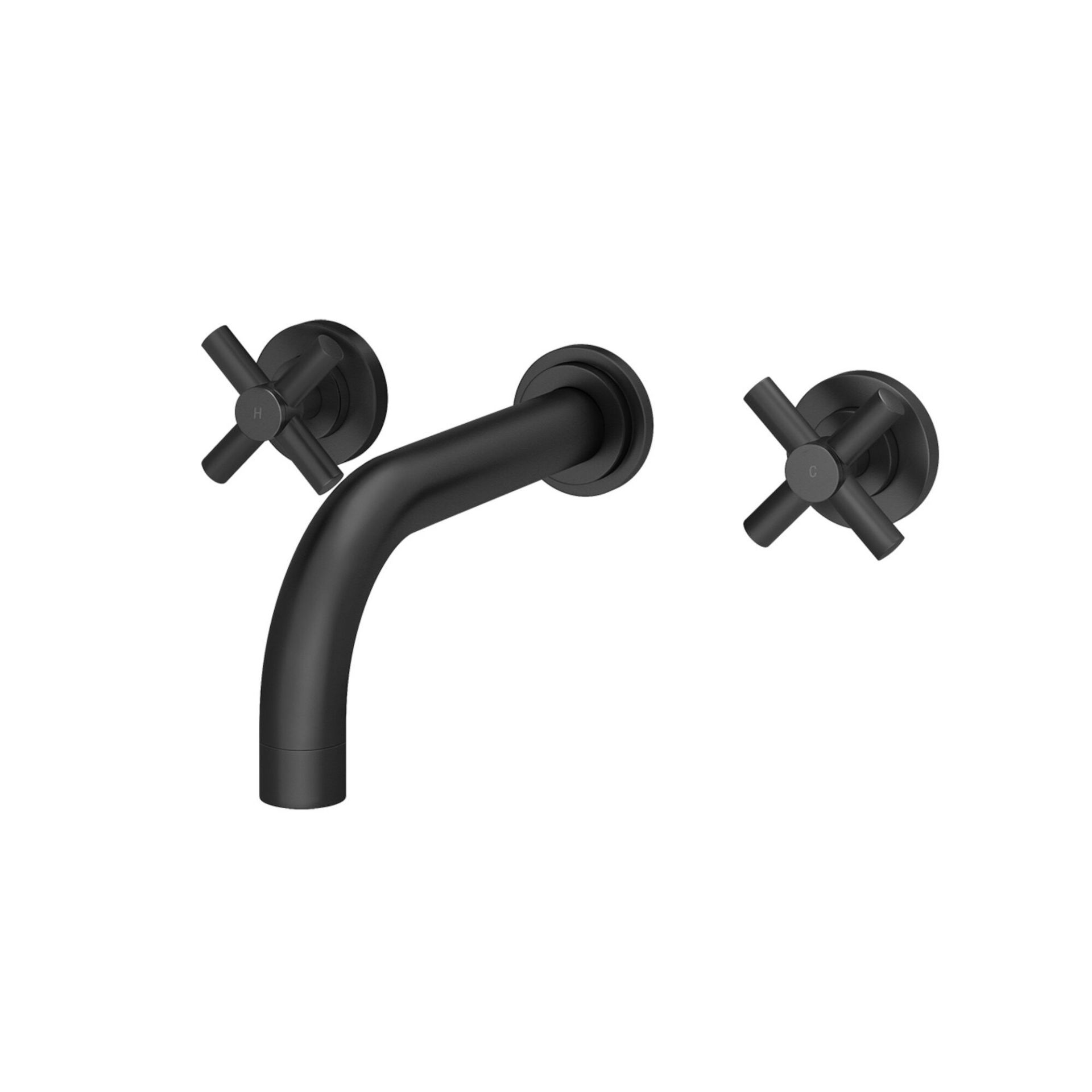 (RK1032) Austin Crosshead Black Wall Mounted Sink Tap. RRP £149.99. Luxurious sleek matte fini... - Image 4 of 4