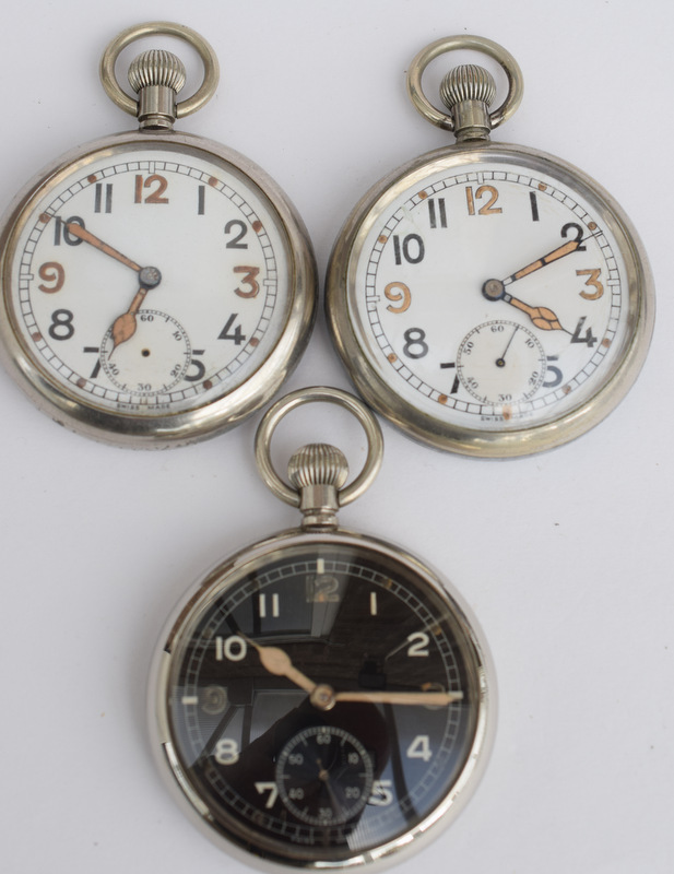 3 Military GSTP Pocket Watches AF