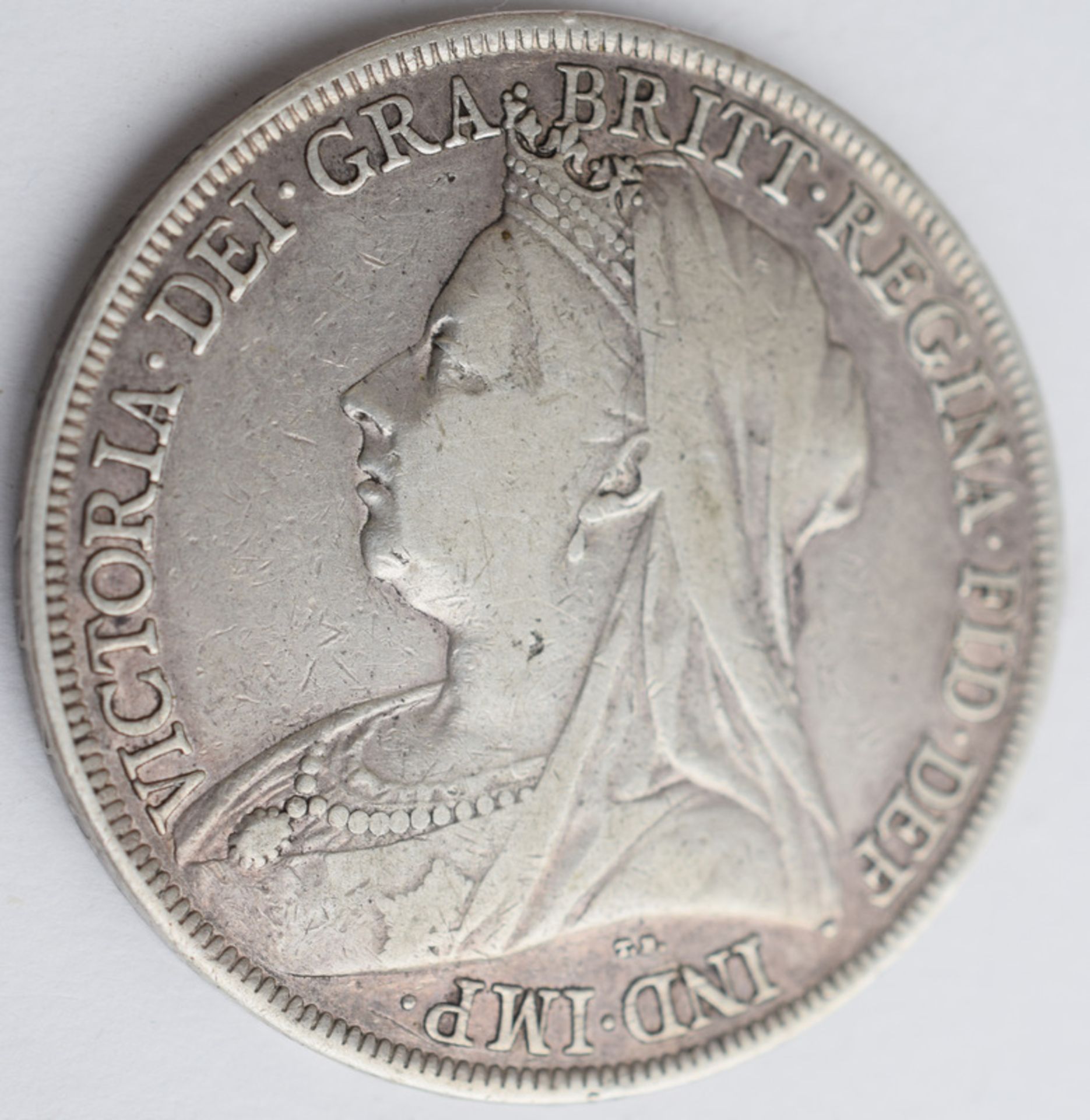 1899 Victorian Veiled Silver Crown