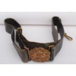 Naval Leather Belt With Fouled Anchor Buckle