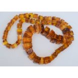 Cognac Colour Amber Necklace