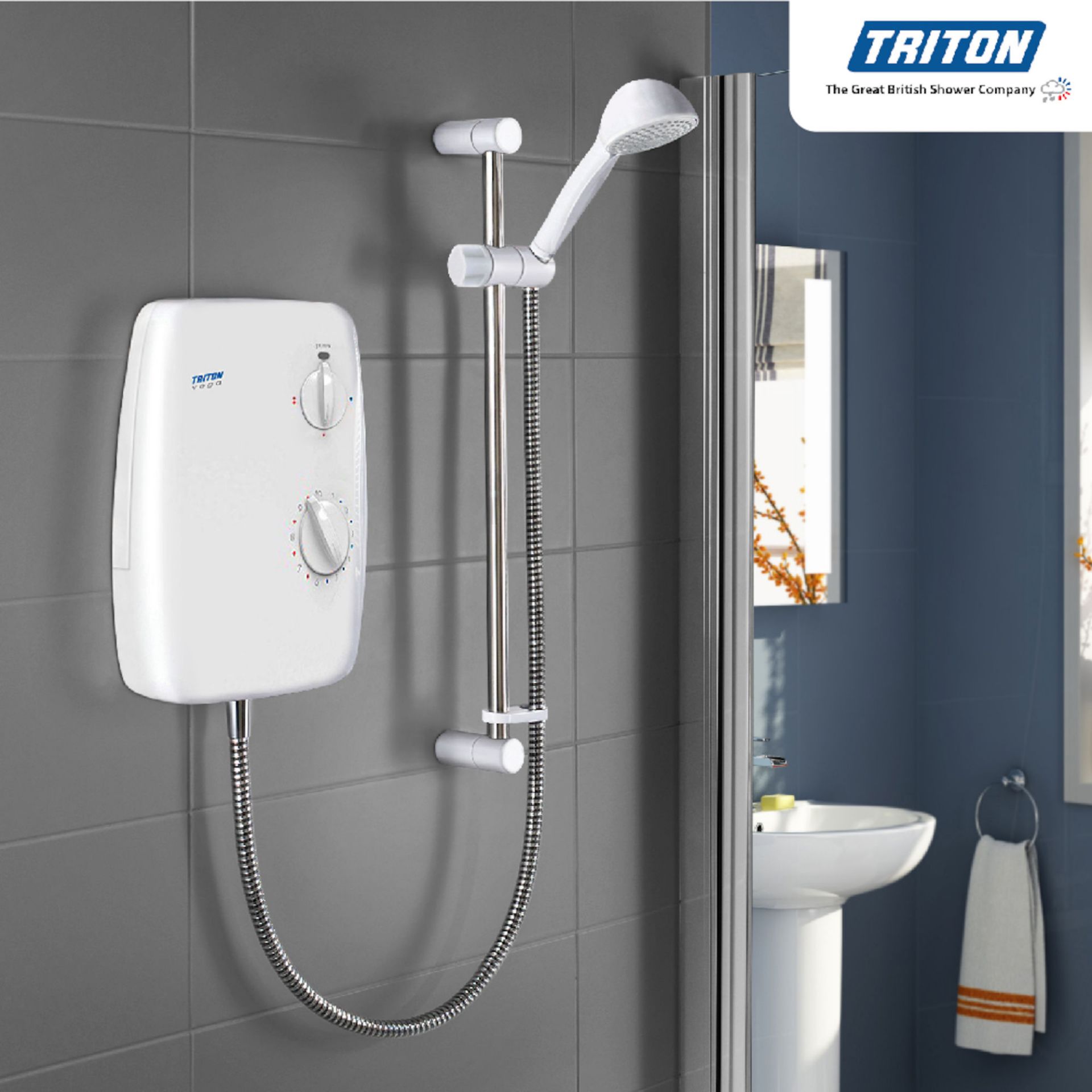 (A213) 8.5kW Triton Vega Electric Shower. RRP £529.99. Compatible with virtually any household...