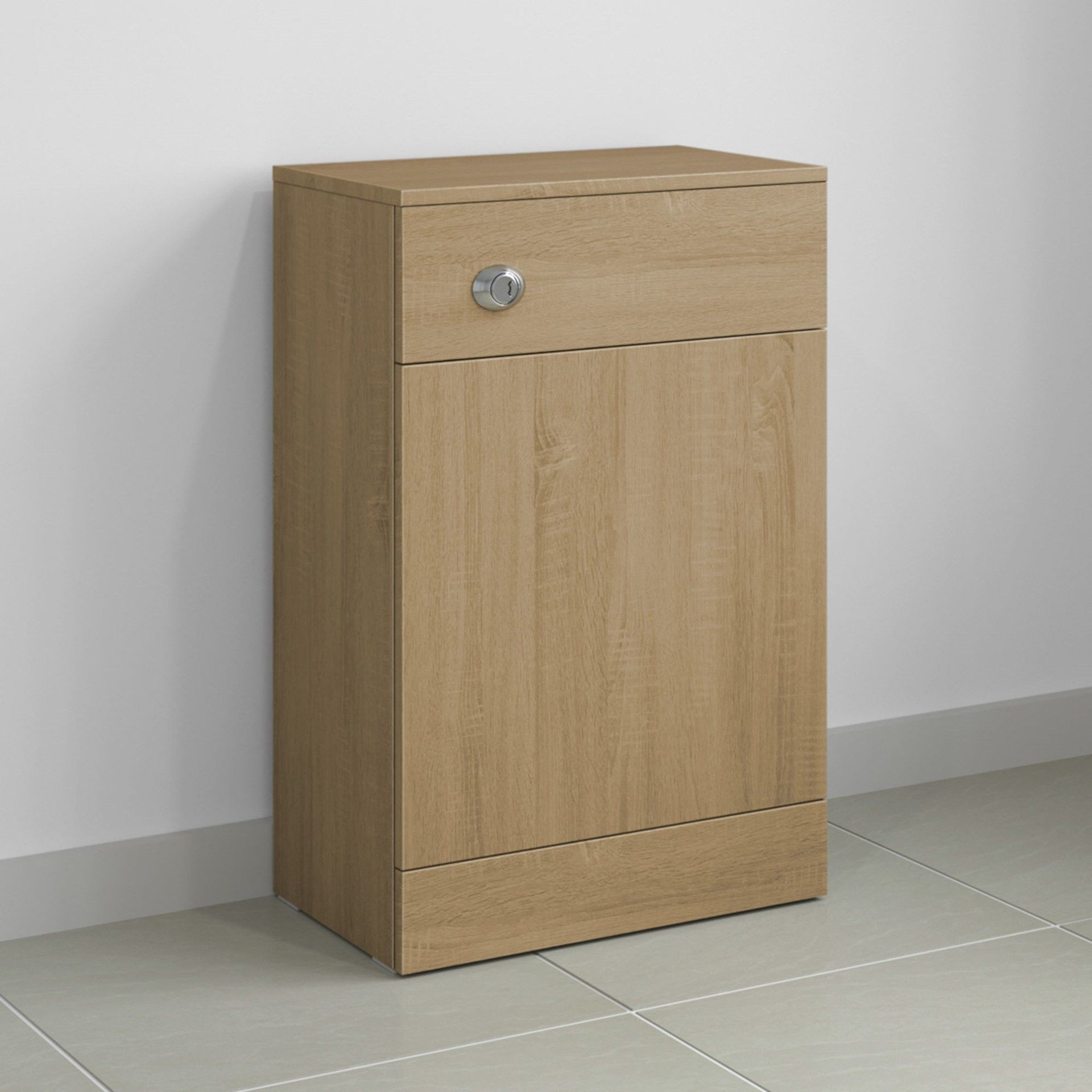 (LP169) 500x300mm Quartz Oak Effect Back To Wall Toilet Unit. RRP £184.99. Oak effect finish - Image 2 of 7