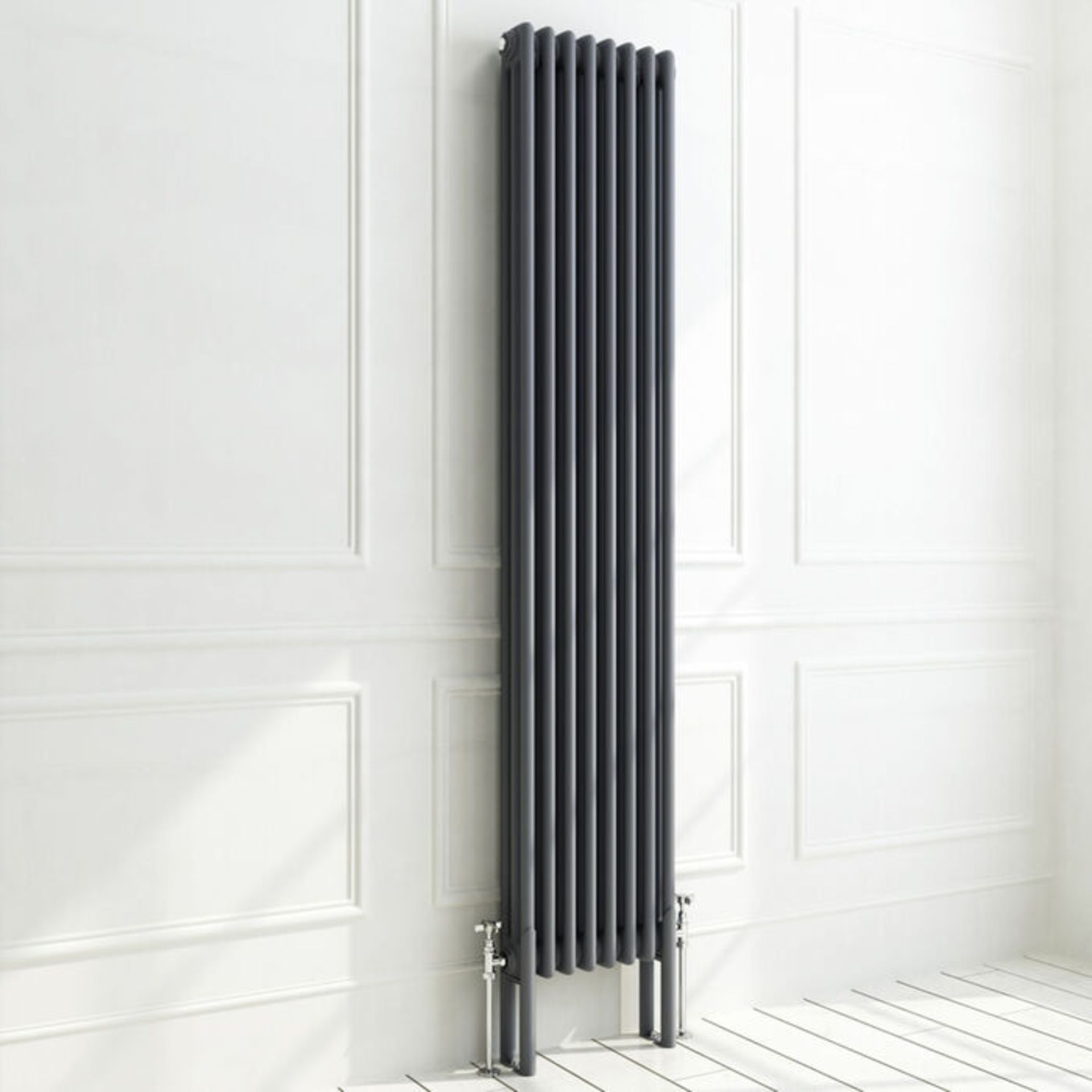 (JF112) 1800x380mm Anthracite Triple Panel Vertical Colosseum Traditional Radiator. RRP £470.9... - Image 2 of 4