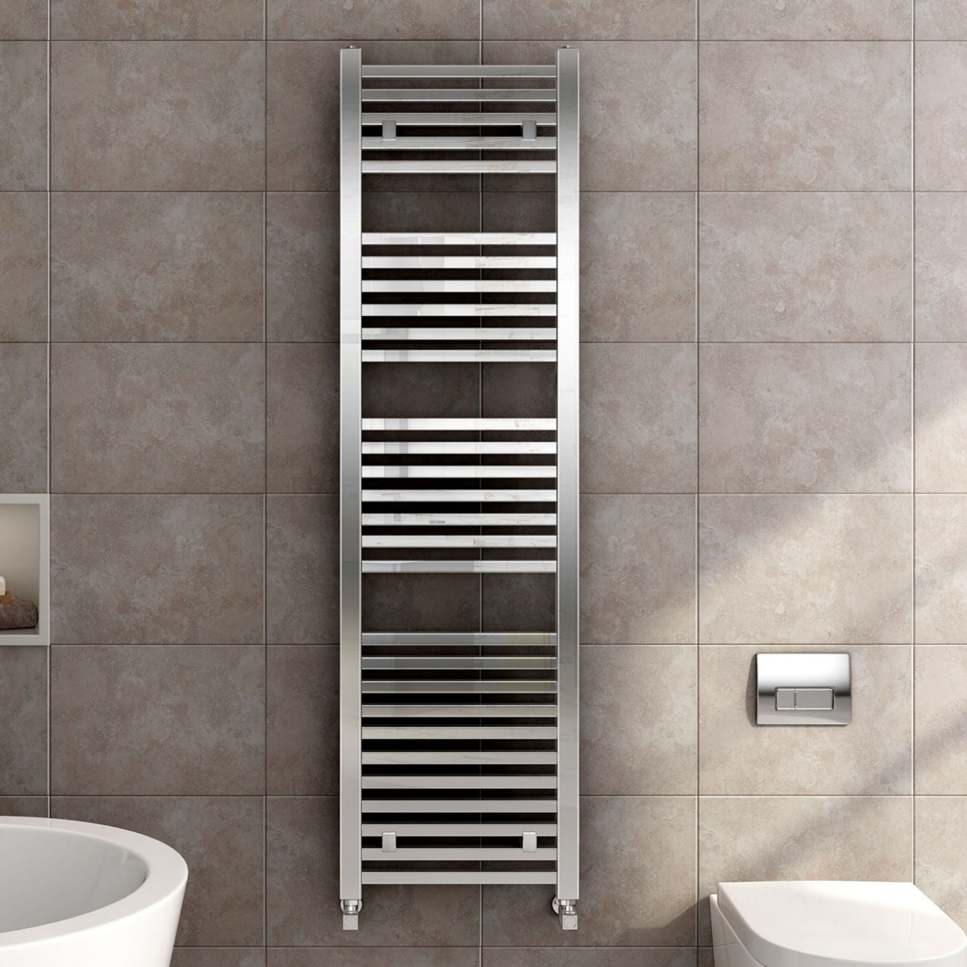 (PM24) 1600x450mm Chrome Square Rail Ladder Towel Radiator. RRP £399.99. Our Virginia Chrome S...