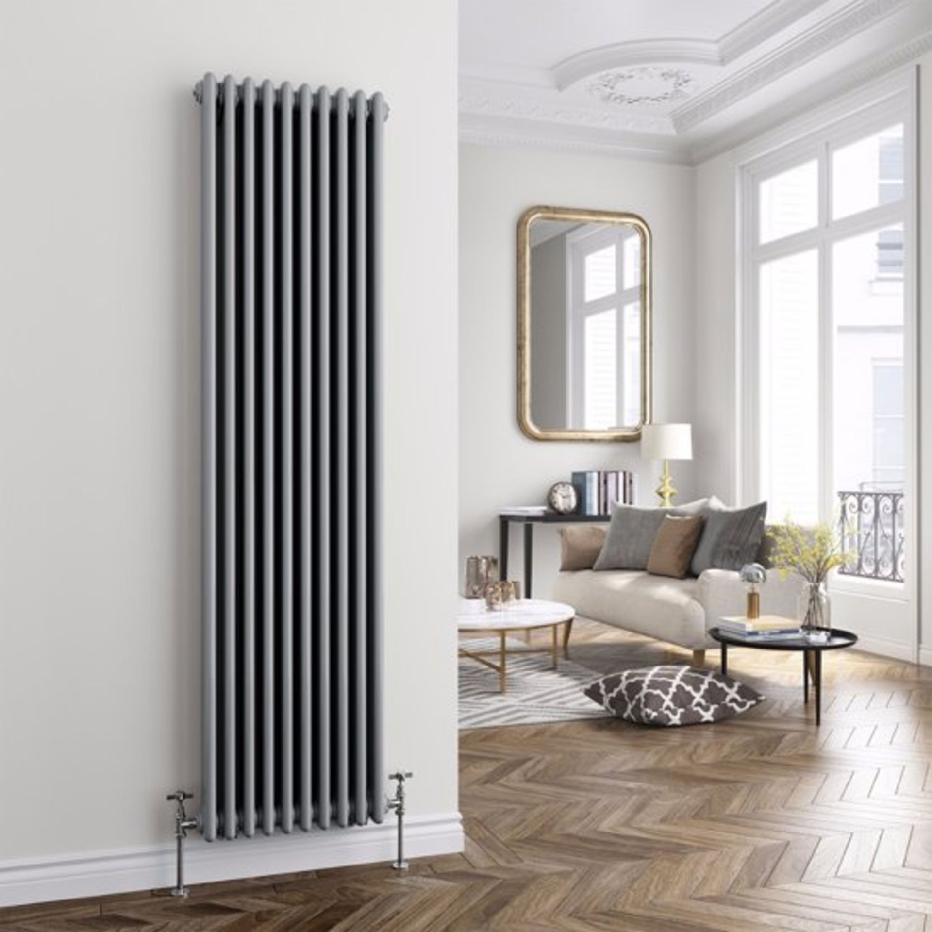 (PM23) 1800x468mm Earl Grey Triple Panel Vertical Colosseum Traditional Radiator. RRP £512.99....