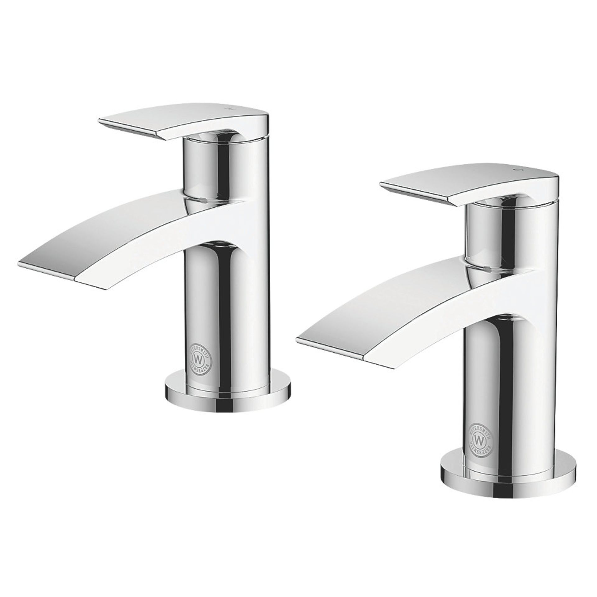 (LL27) Watersmith Heritage Wye Pair of Bath Taps. _ turn operation. Chrome-plated brass. Combines