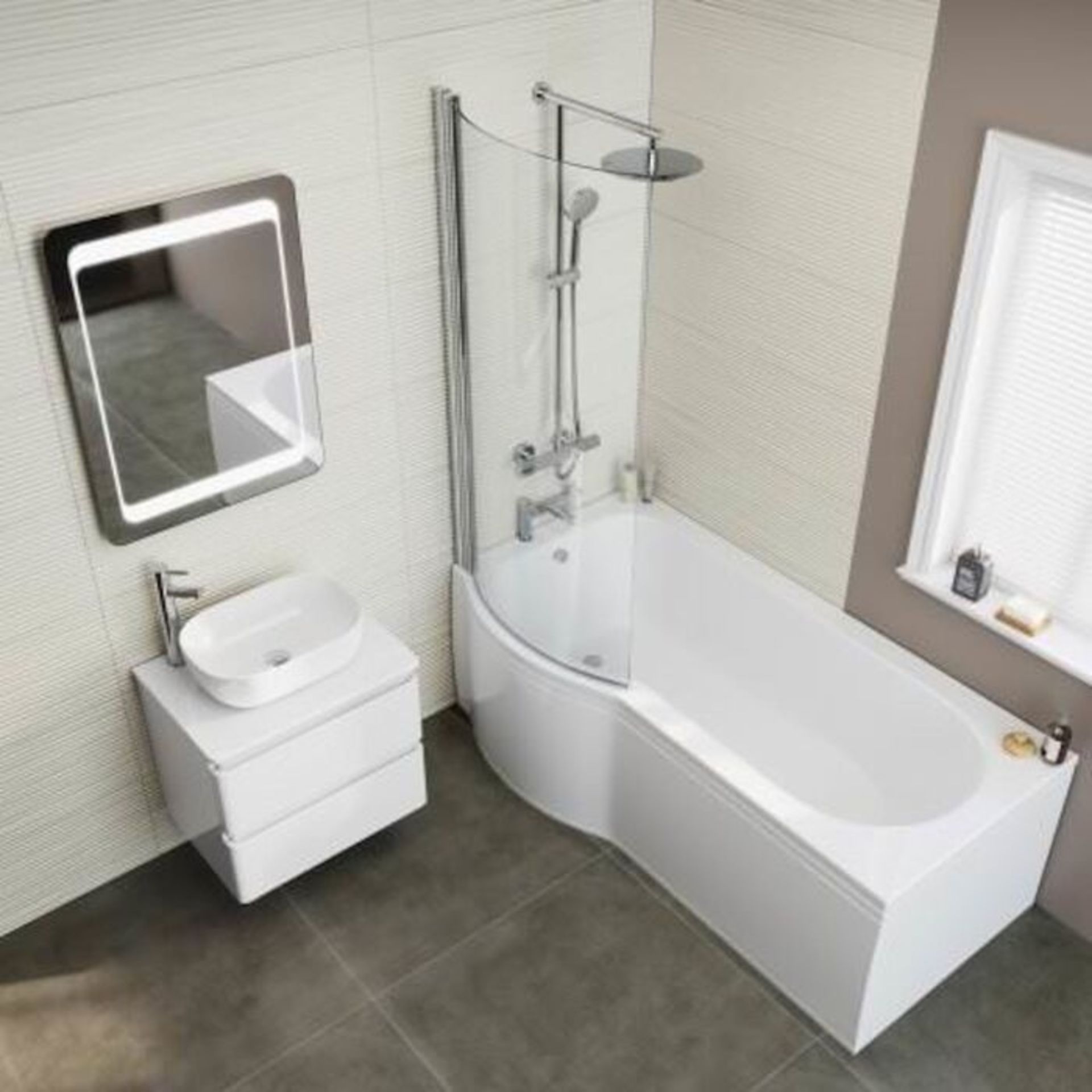 (J9) 1500x800mm - Left Hand P-Shaped Bath with Screen & Front Panel (Excludes End Panel). RRP ?... - Image 3 of 5