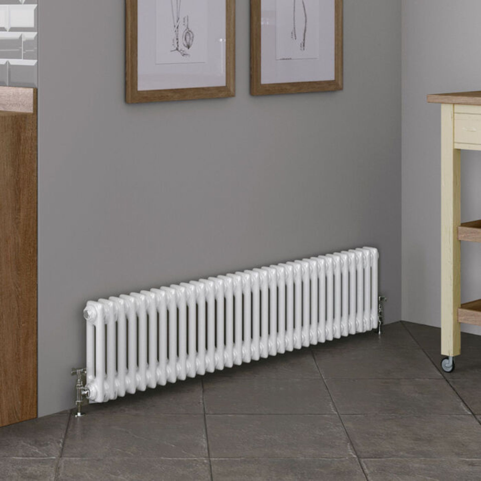 (J22) 300x1458mm White Double Panel Horizontal Colosseum Traditional Radiator. RRP £509.99. Fo... - Image 3 of 4