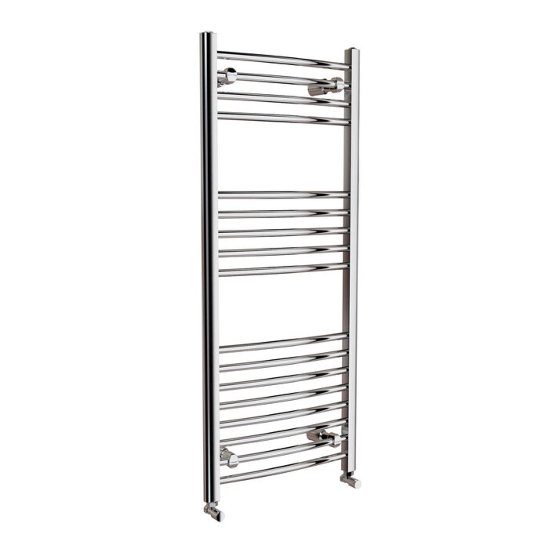 (J45) 1200x500mm - 20mm Tubes - Chrome Curved Rail Ladder Towel Radiator. RRP £259.99. Made fr... - Image 3 of 3