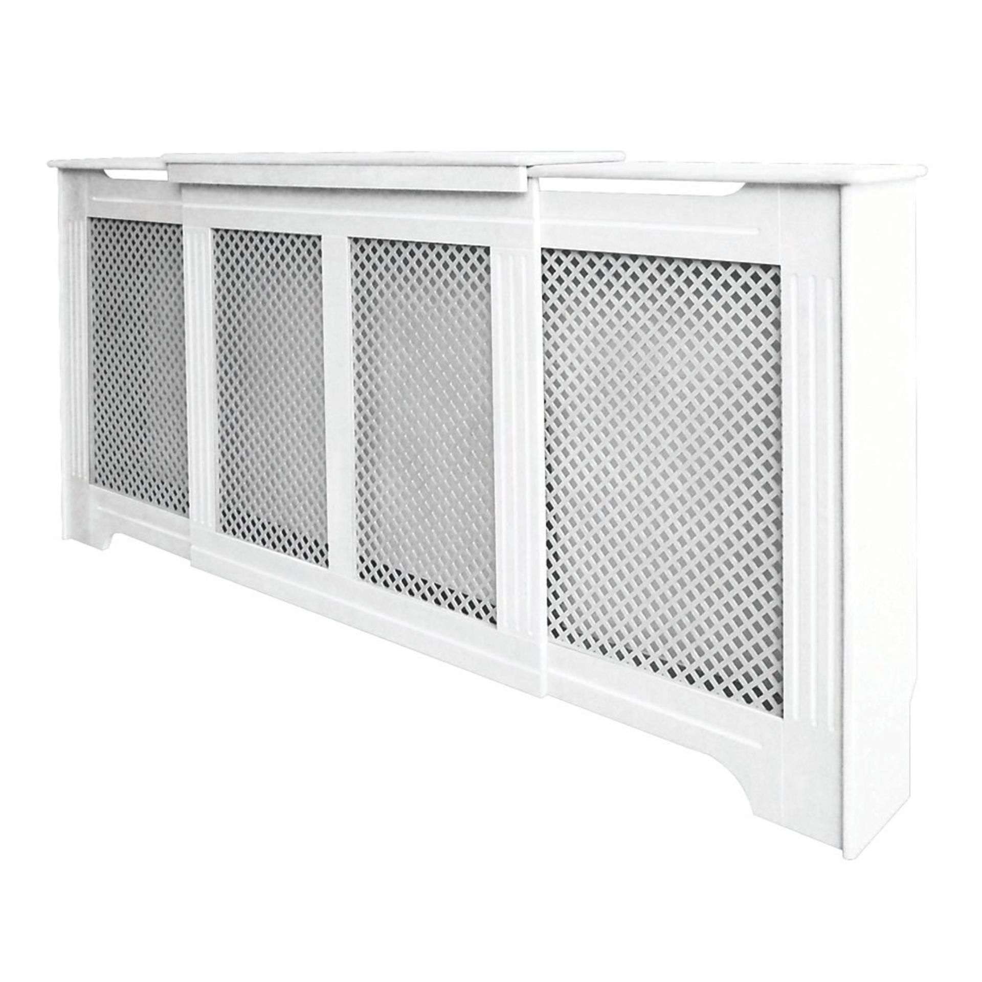 (UK254) 1425-1995 X 235 X 936MM VICTORIAN ADJUSTABLE RADIATOR CABINET WHITE. RRP £124.99. White