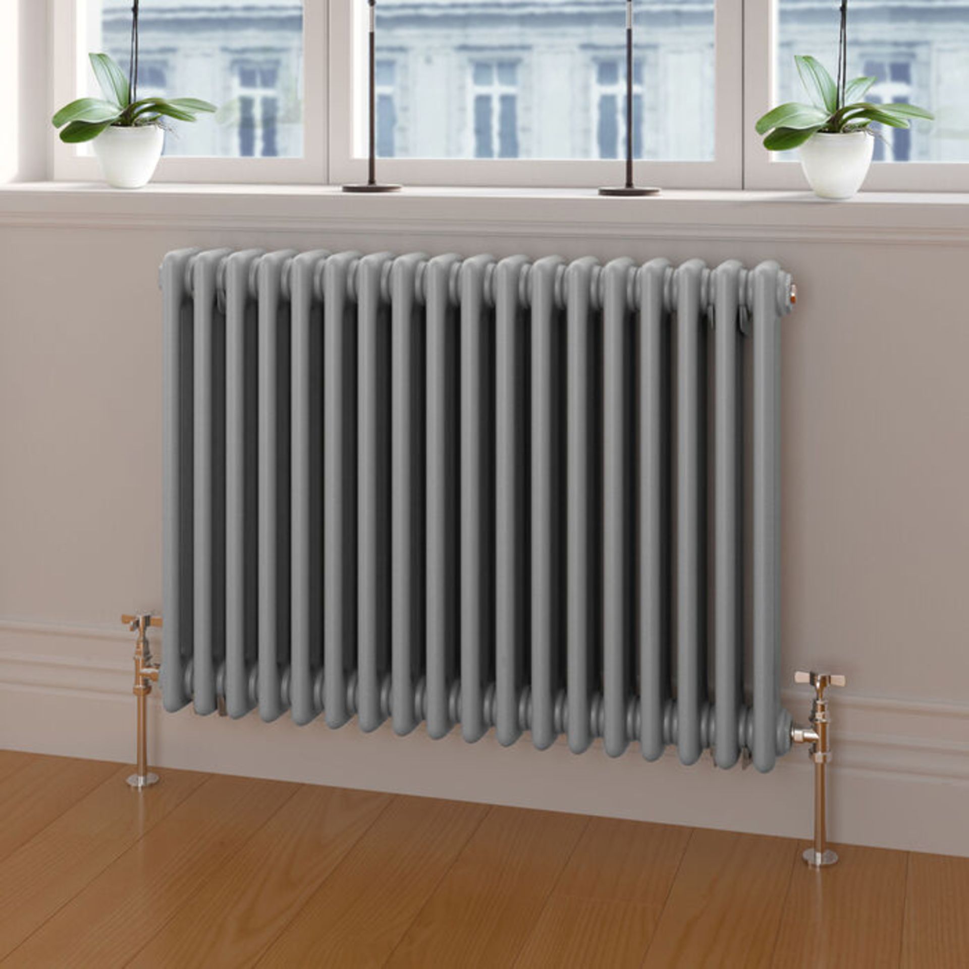 (J4) 600x820mm Earl Grey Triple Panel Horizontal Colosseum Radiator. RRP £449.99. For elegant ... - Image 2 of 4