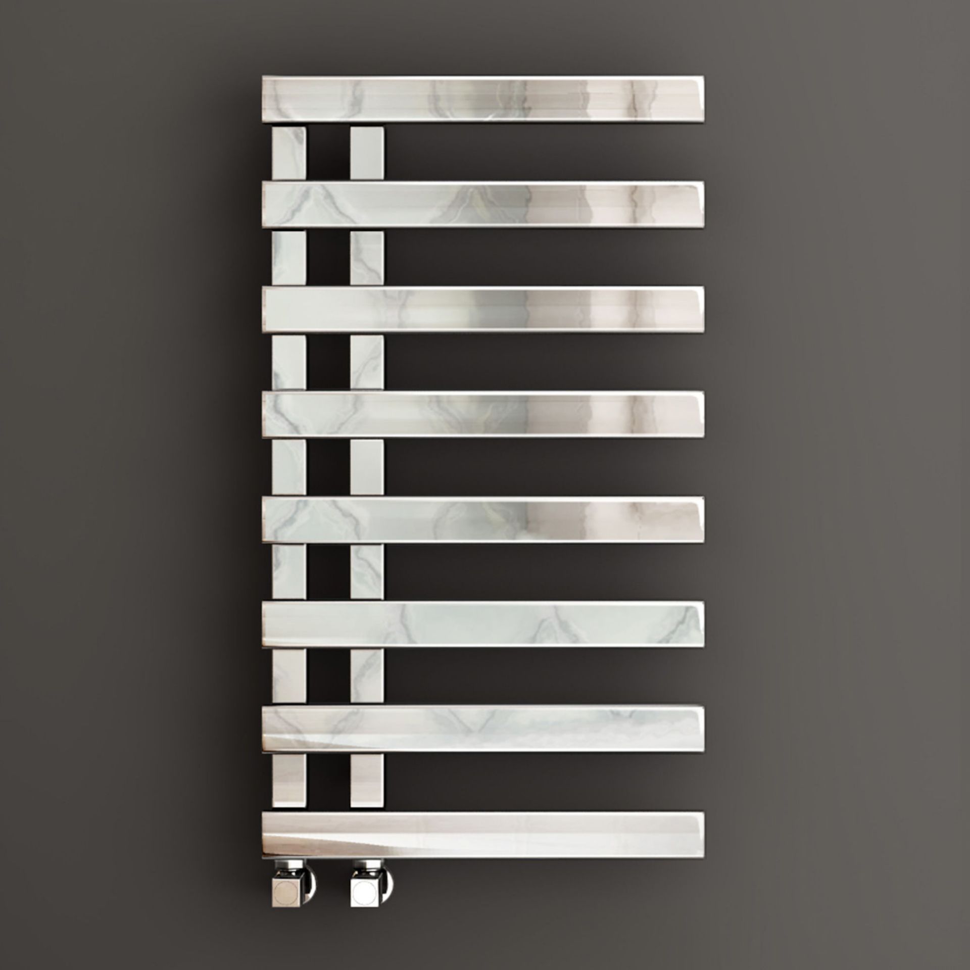 (J8) 800x450mm Chrome Designer Towel Radiator - Flat Panel. RRP £229.99. Enjoy the convenience...