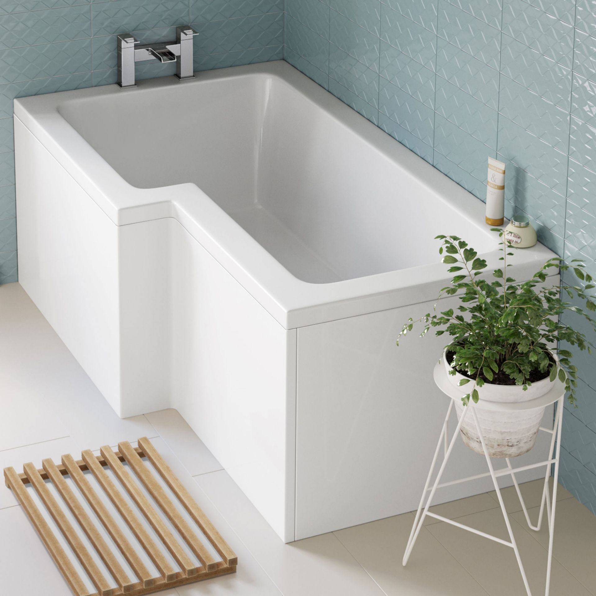 (G127) 1600mm Left Hand L-Shaped Bath. RRP £432.99. Constructed from high quality acrylic Len... - Image 2 of 5