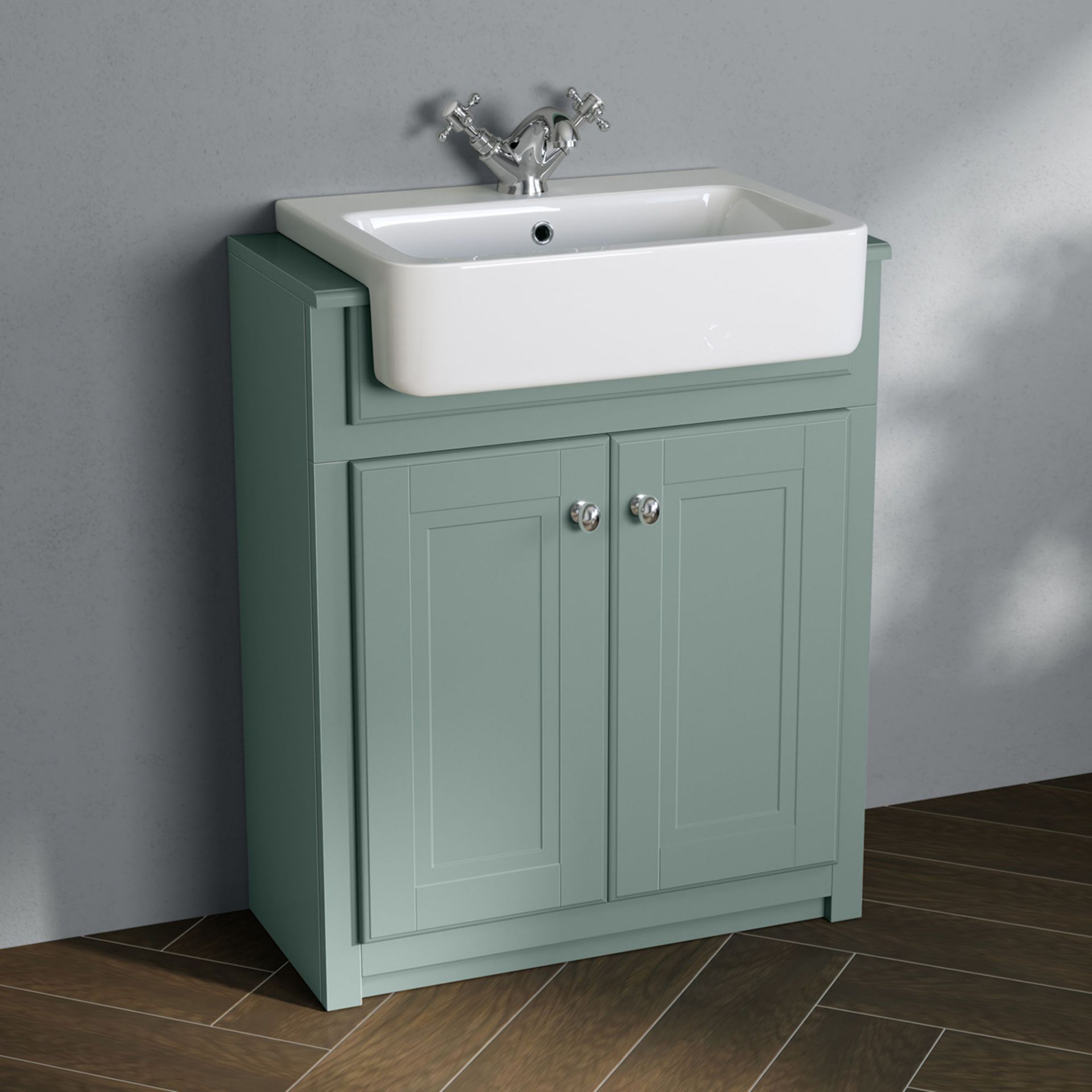 (A212) Cambridge FloorStanding Vanity Unit - Marine Mist. Stunning storage solution with a bui...