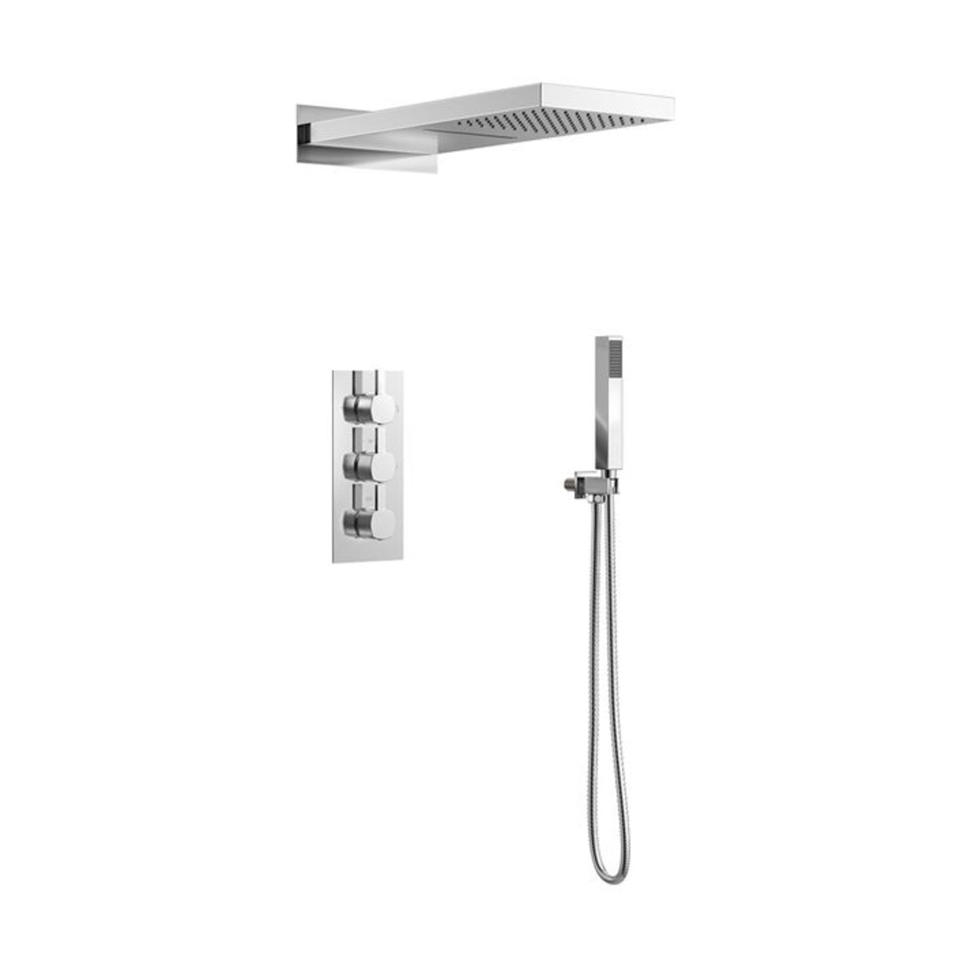 (G3) Rectangular Concealed Thermostatic Mixer Rainfall Shower Kit. RRP £699.99. Opt for either... - Image 5 of 5