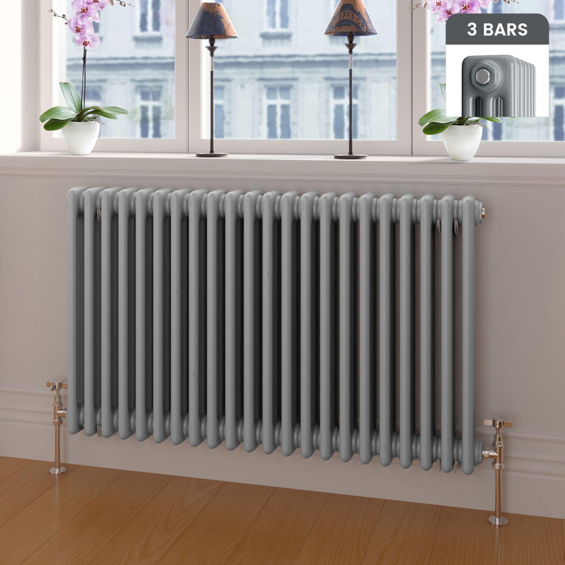 (G21) 600x1000mm Earl Grey Triple Panel Horizontal Colosseum Radiator. RRP £529.99. Made from ...