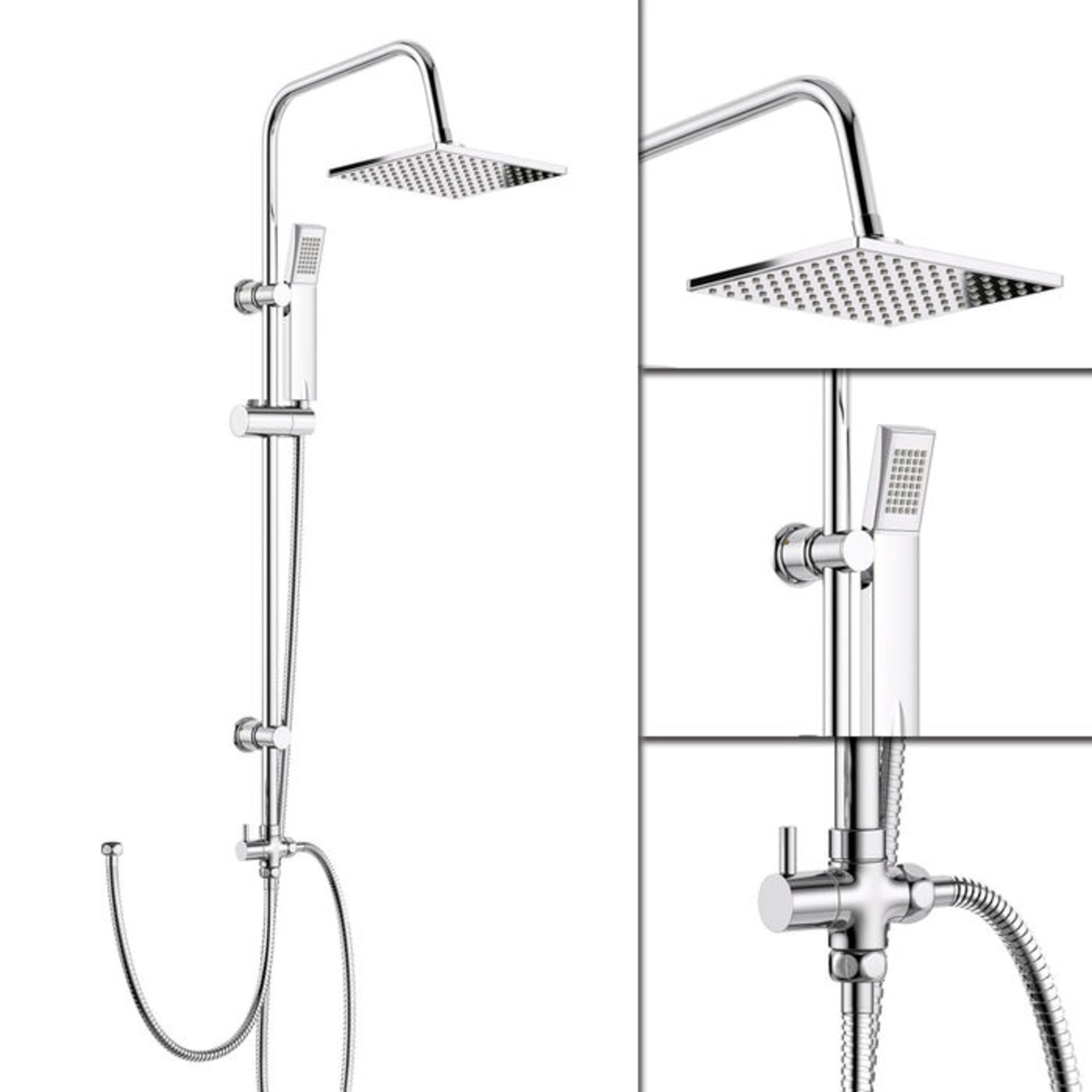 200mm Square Head, Riser Rail & Handheld Kit Quality stainless steel shower head with Easy Cle... - Image 4 of 4