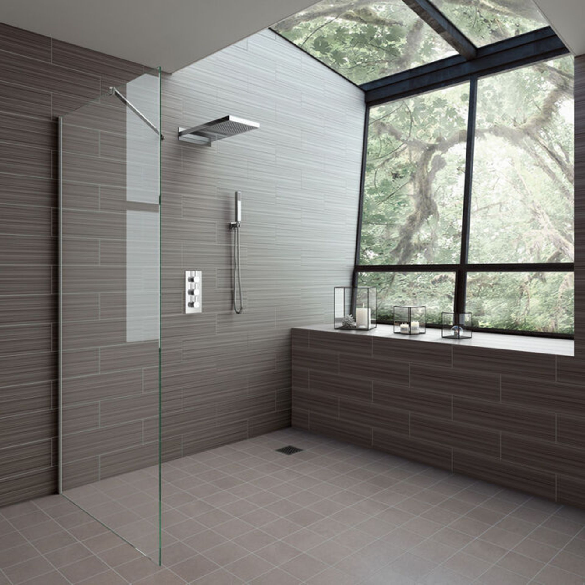 (G3) Rectangular Concealed Thermostatic Mixer Rainfall Shower Kit. RRP £699.99. Opt for either... - Image 4 of 5