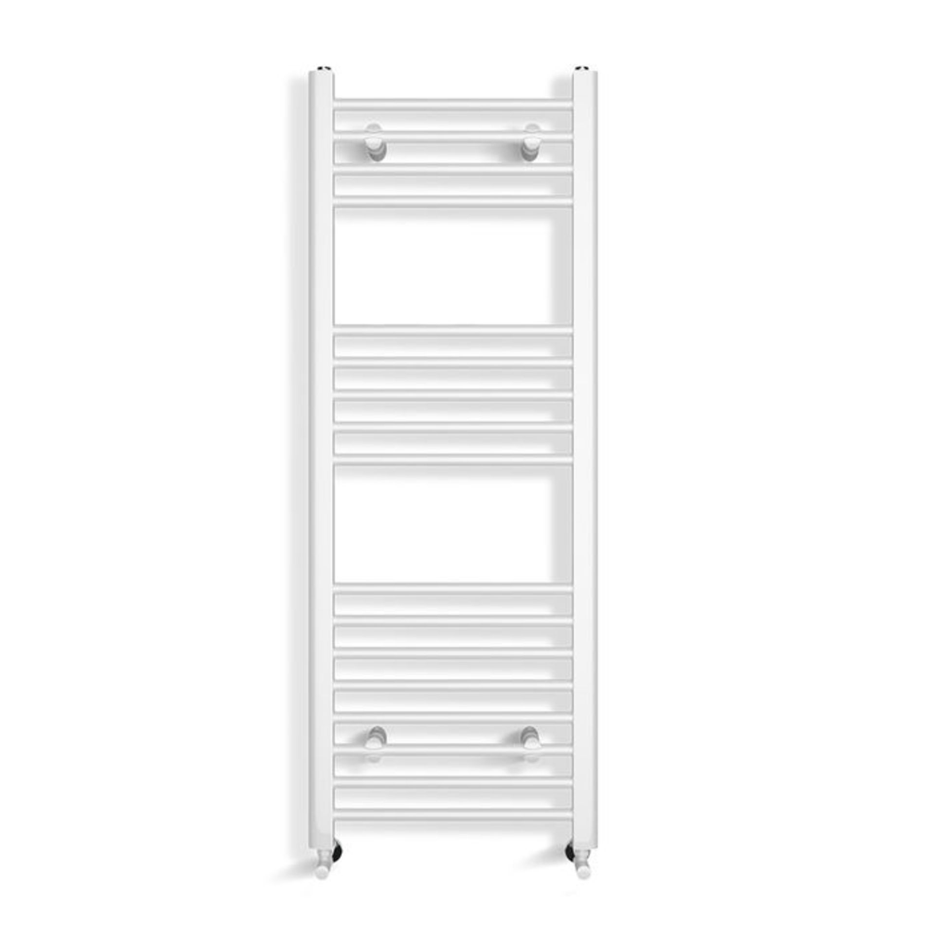 (LL126) 1100x500mm White Matt Heated Towel Radiator. RRP £129.99. Made from low carbon steel