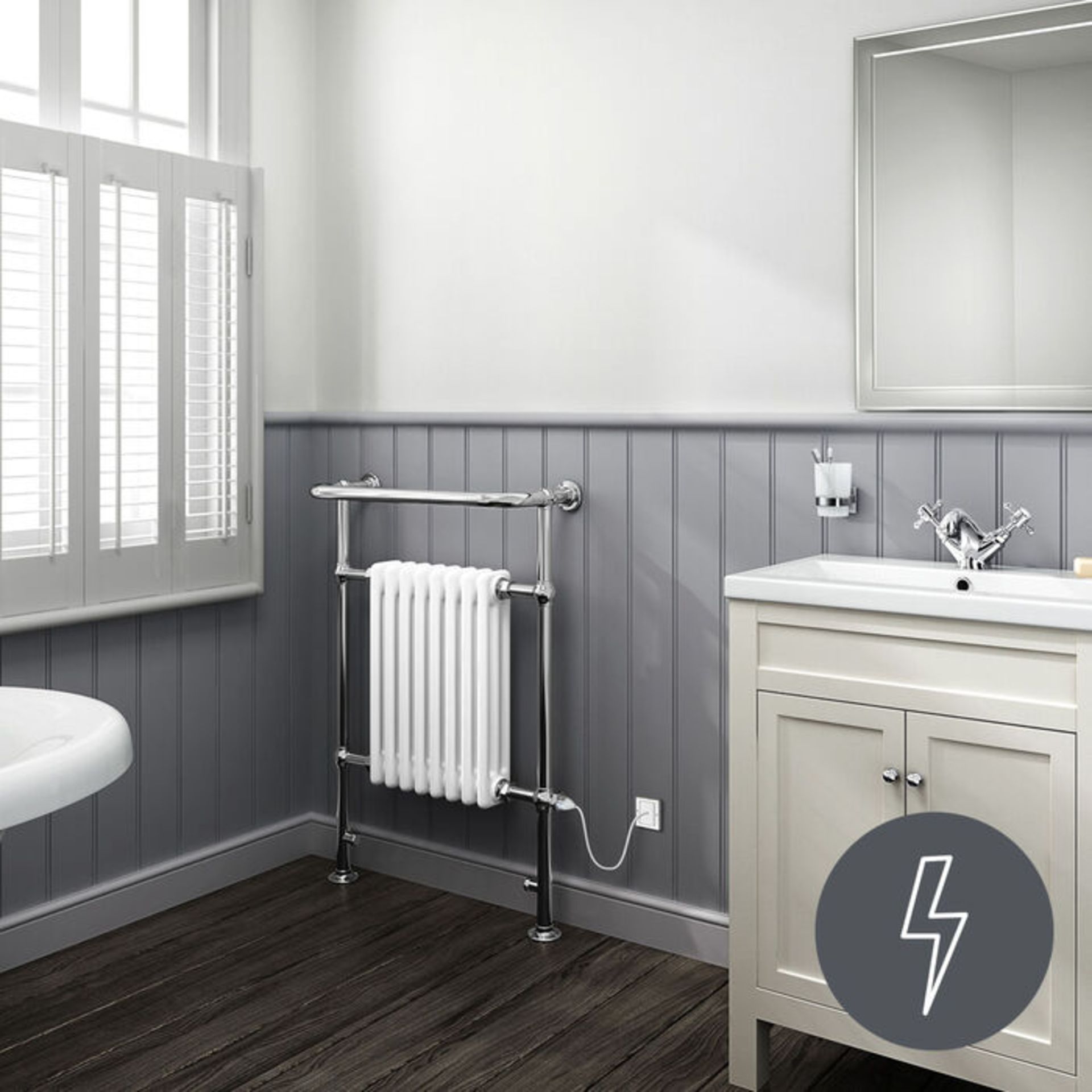 (G17) 952x659mm Large Electric Traditional Wall Mounted Rail Radiator- Cambridge. RRP £359.99.... - Image 2 of 3