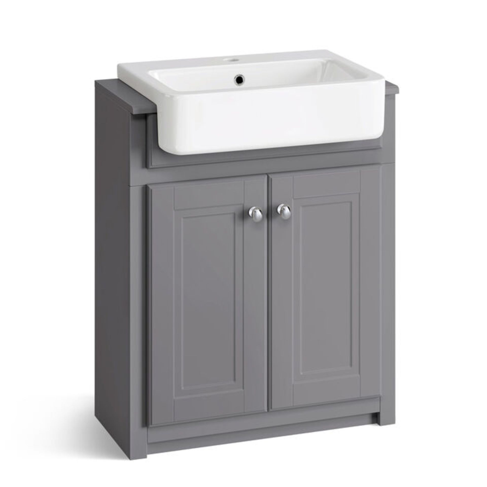 (G31) 667mm Cambridge Midnight Grey FloorStanding Sink Vanity Unit. RRP £499.99. Space saving ... - Image 4 of 4