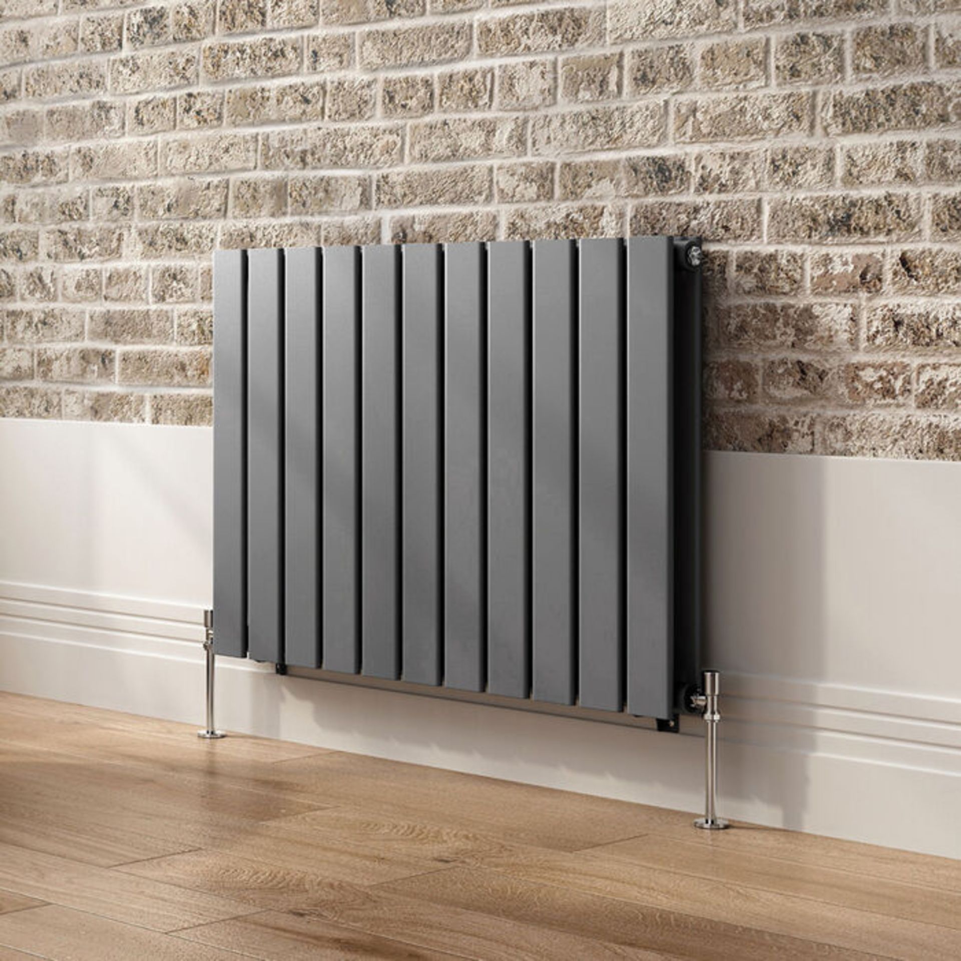 (NV19) 600x830mm Anthracite Double Flat Panel Horizontal Radiator. RRP £379.99. Made with low ... - Image 3 of 4