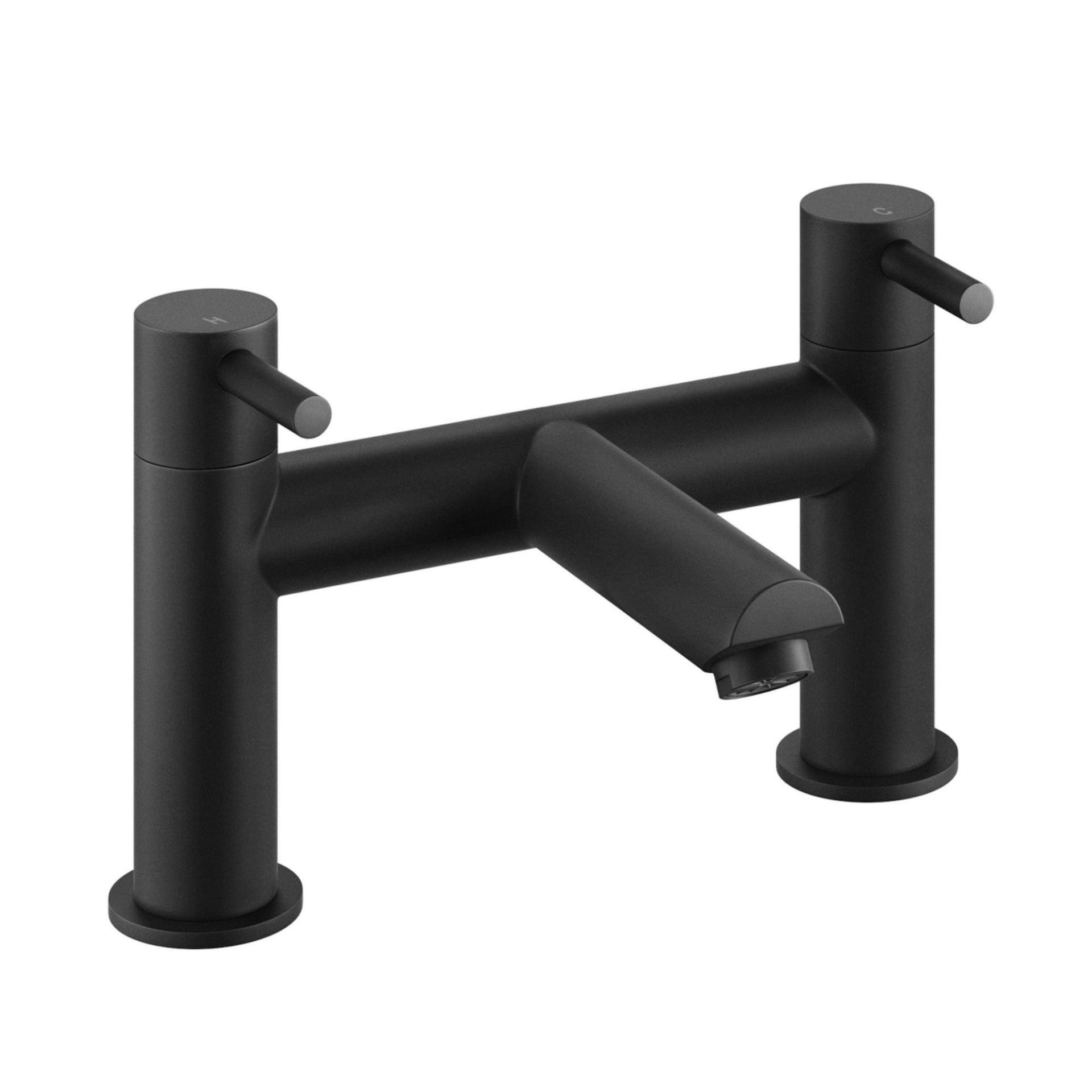 (PM1028) Iker Matte Black Bath Filler Contemporary urban matte black finish 1/4 turn solid br...