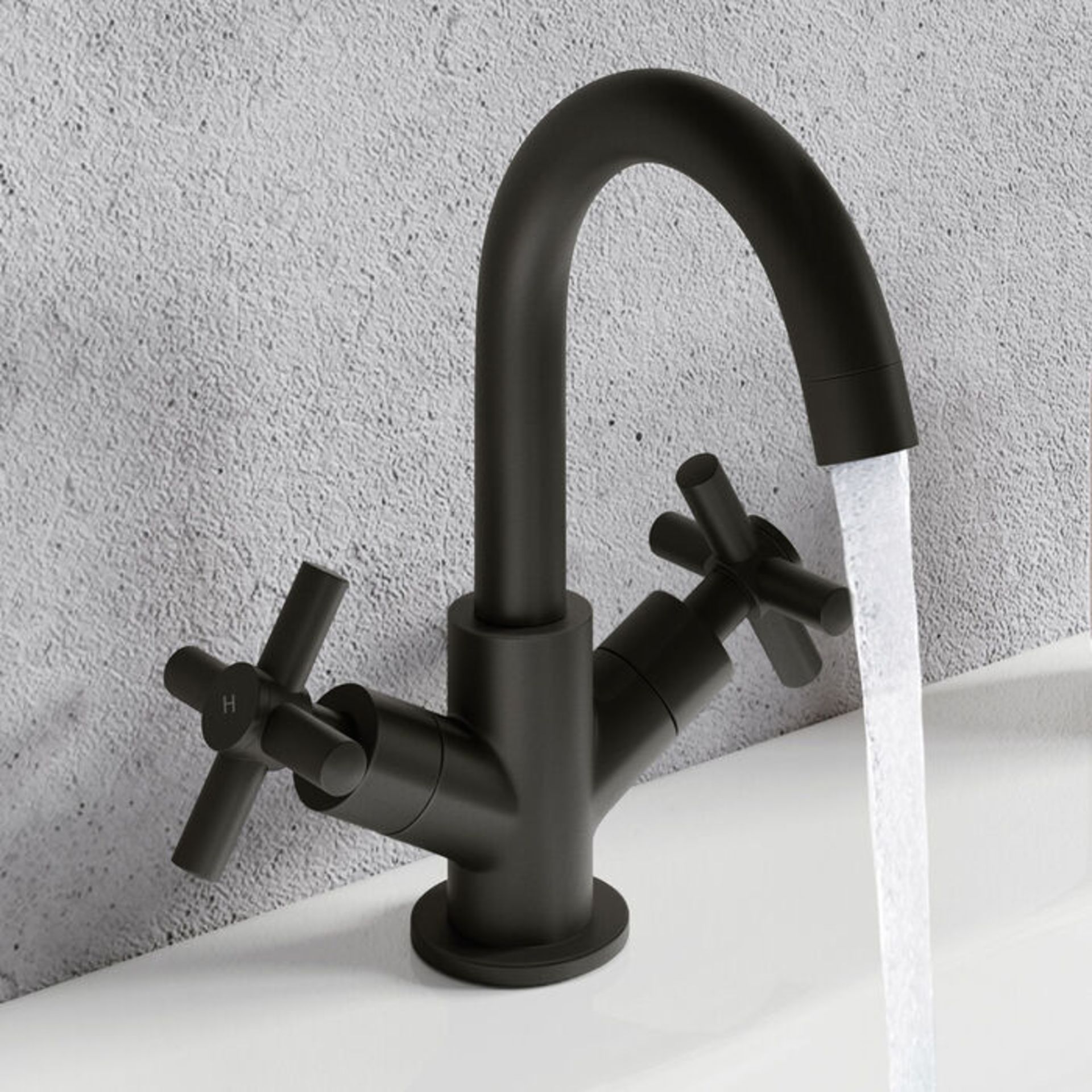 (PM1032) Austin Crosshead Black Sink Mixer Tap Luxurious sleek matte finish Manufactured from...