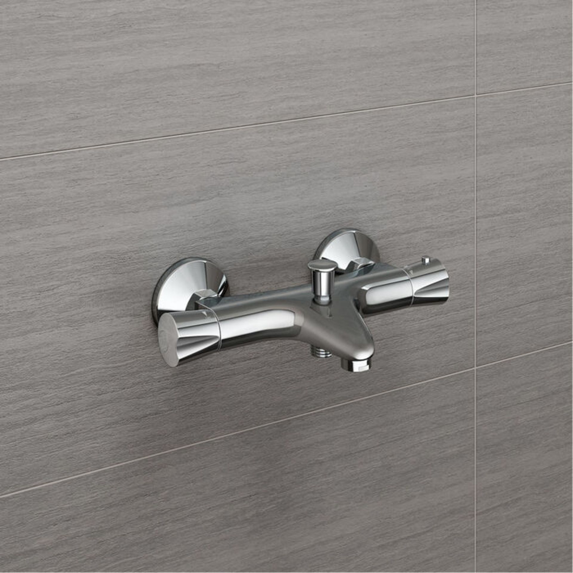 (YU1013) Shower Mixer Valve with Bath Filler Chrome Plated Solid Brass Mixer Thermostatic mix... - Image 2 of 2