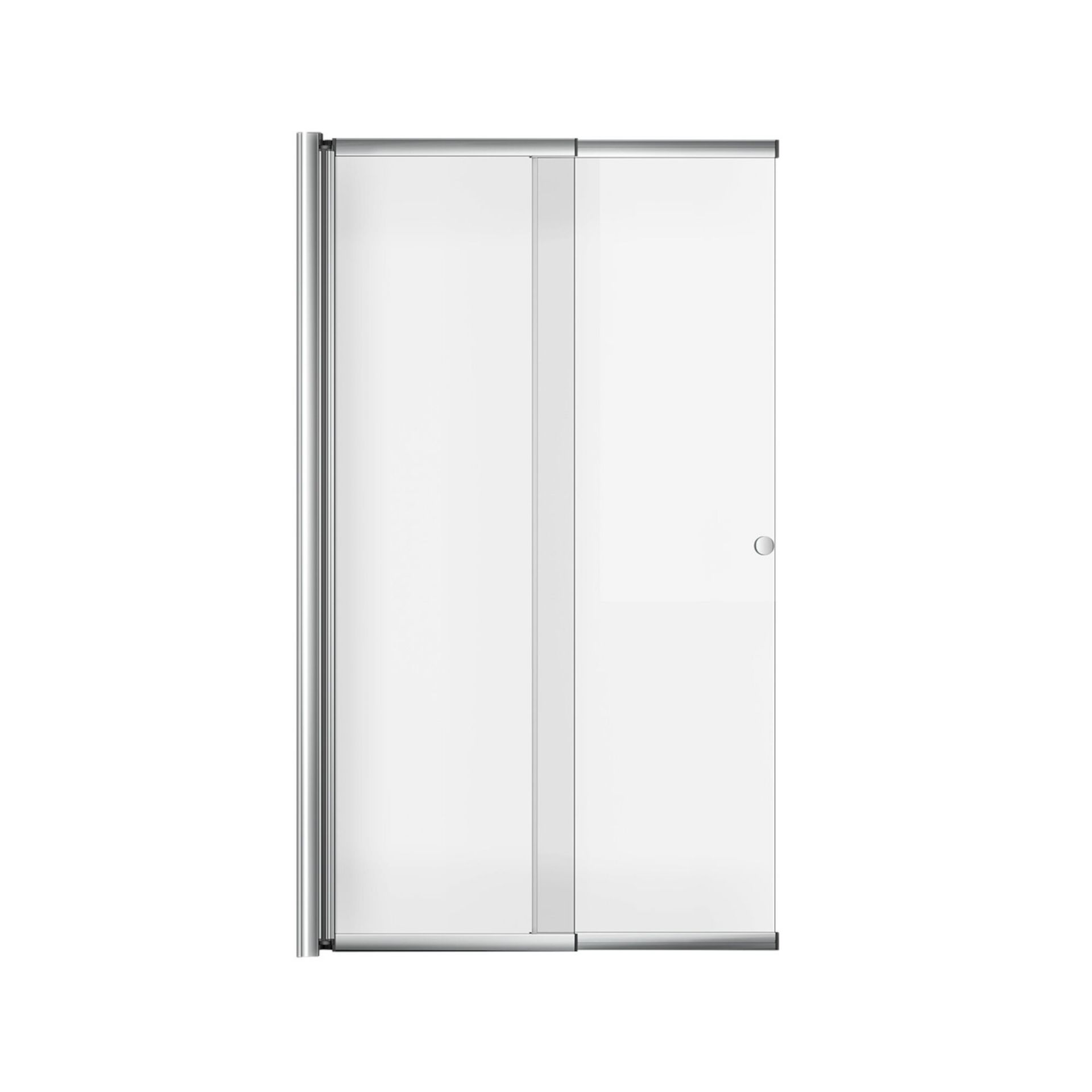 (EW169) 820mm Sliding Bath Screen. RRP £189.99. Constructed of 4mm lightweight tempered safety glass