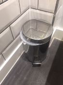 Chrome bathroom pedal bin with black plastic removal lining bucket - commercial quality x 7