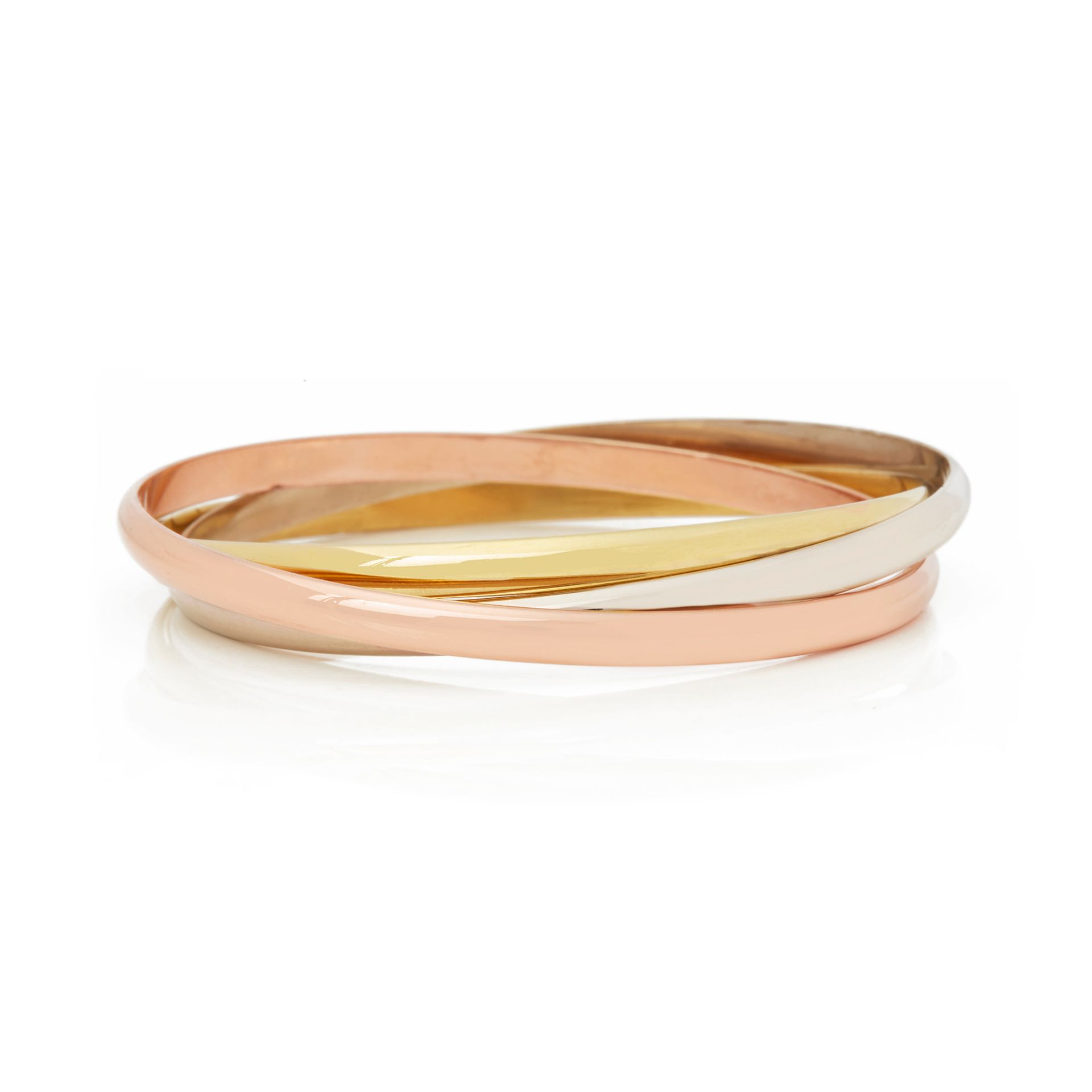 18k Yellow, White & Rose Gold Medium Trinity Bracelet - Image 8 of 8