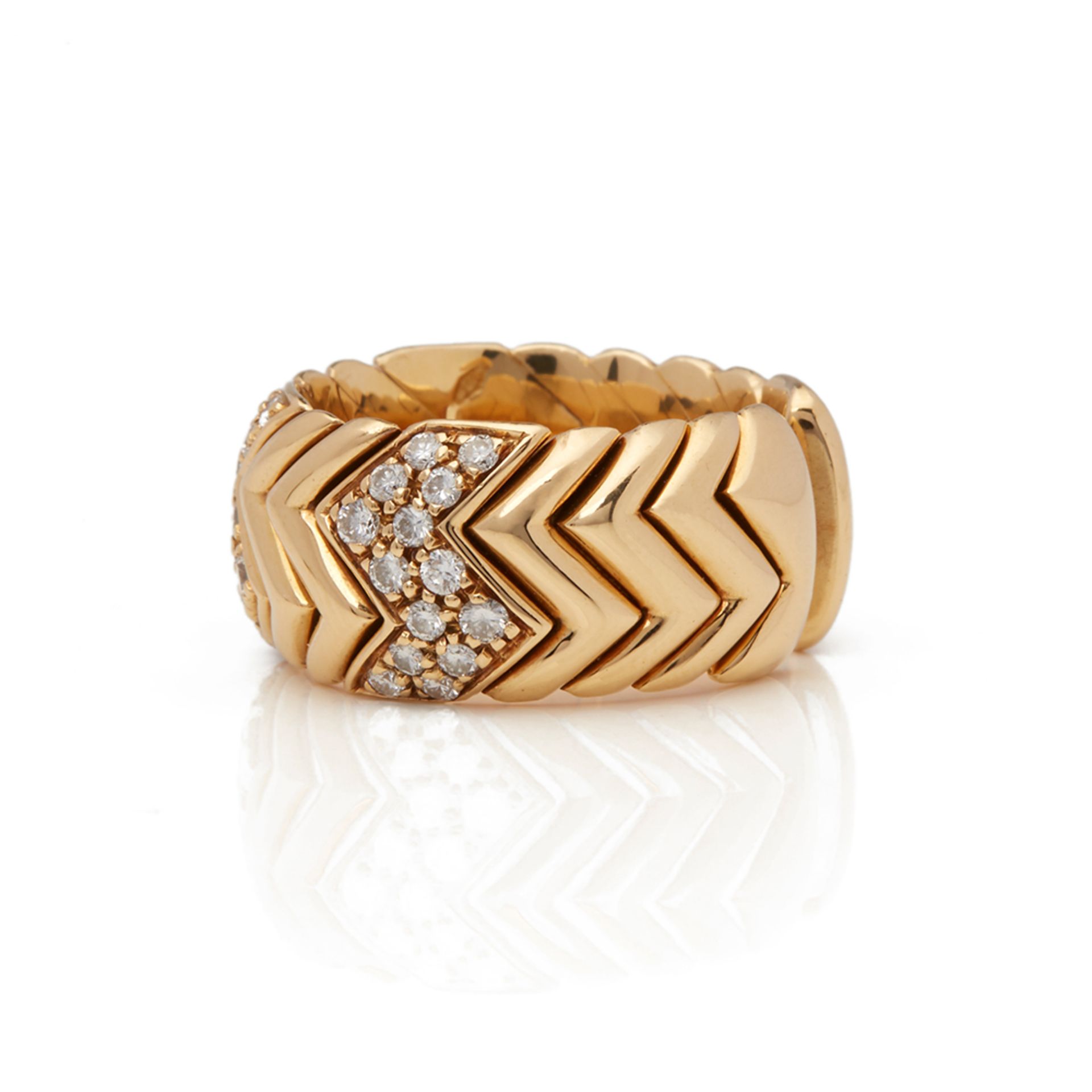 18k Yellow Gold Diamond Spiga Ring - Image 4 of 7