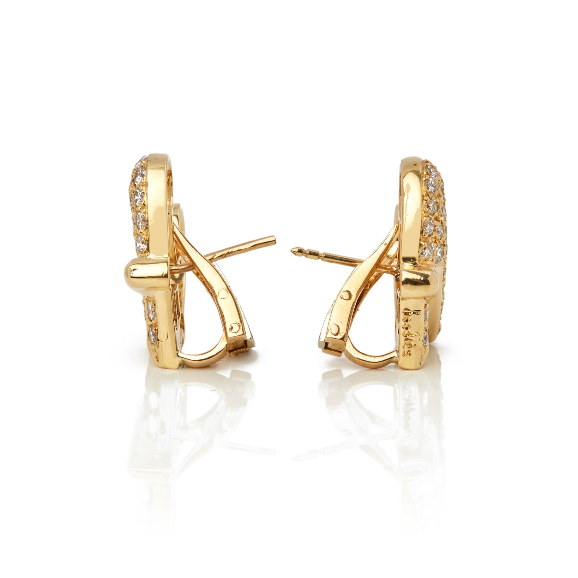 18k Yellow Gold Diamond Hug Earrings - Image 8 of 8
