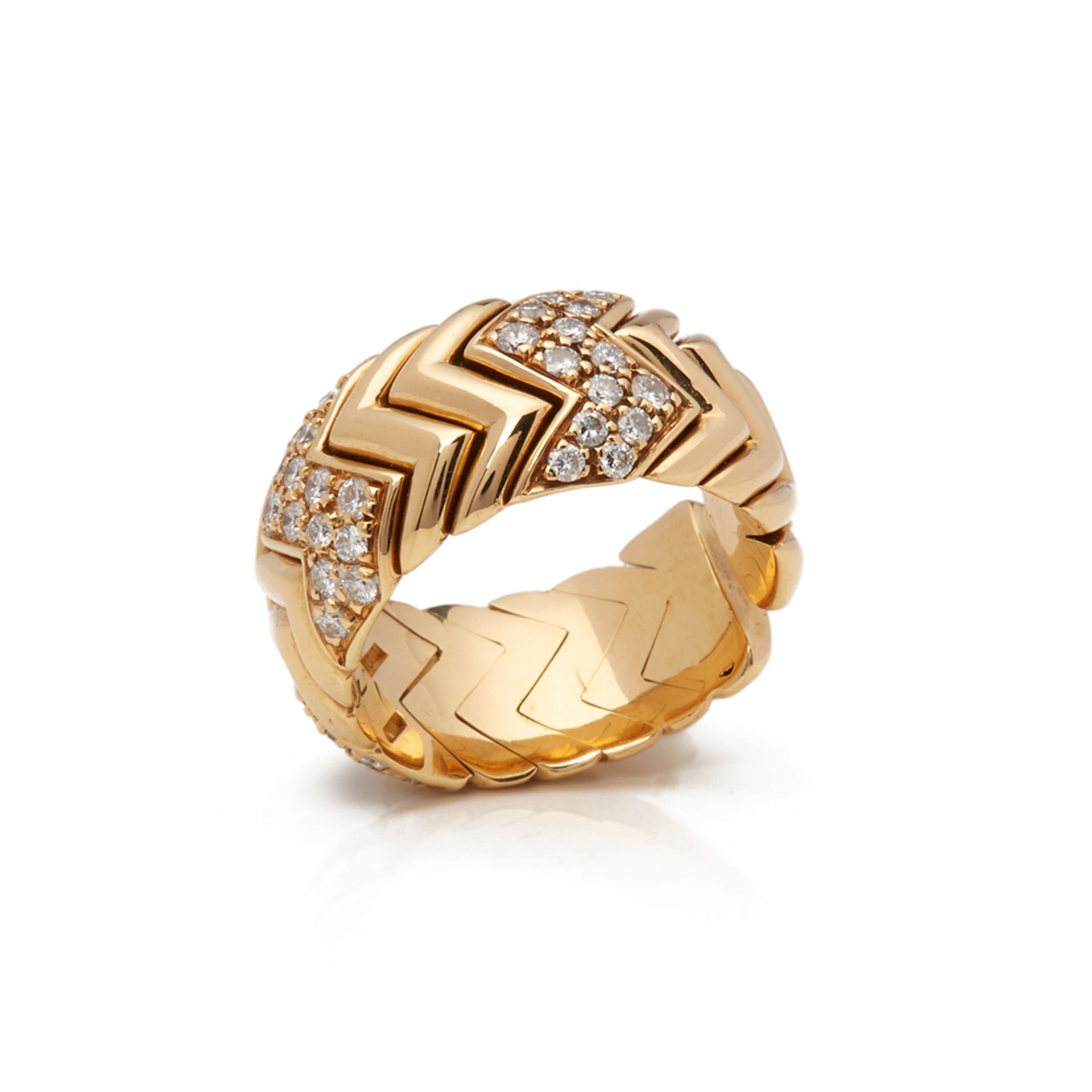 18k Yellow Gold Diamond Spiga Ring