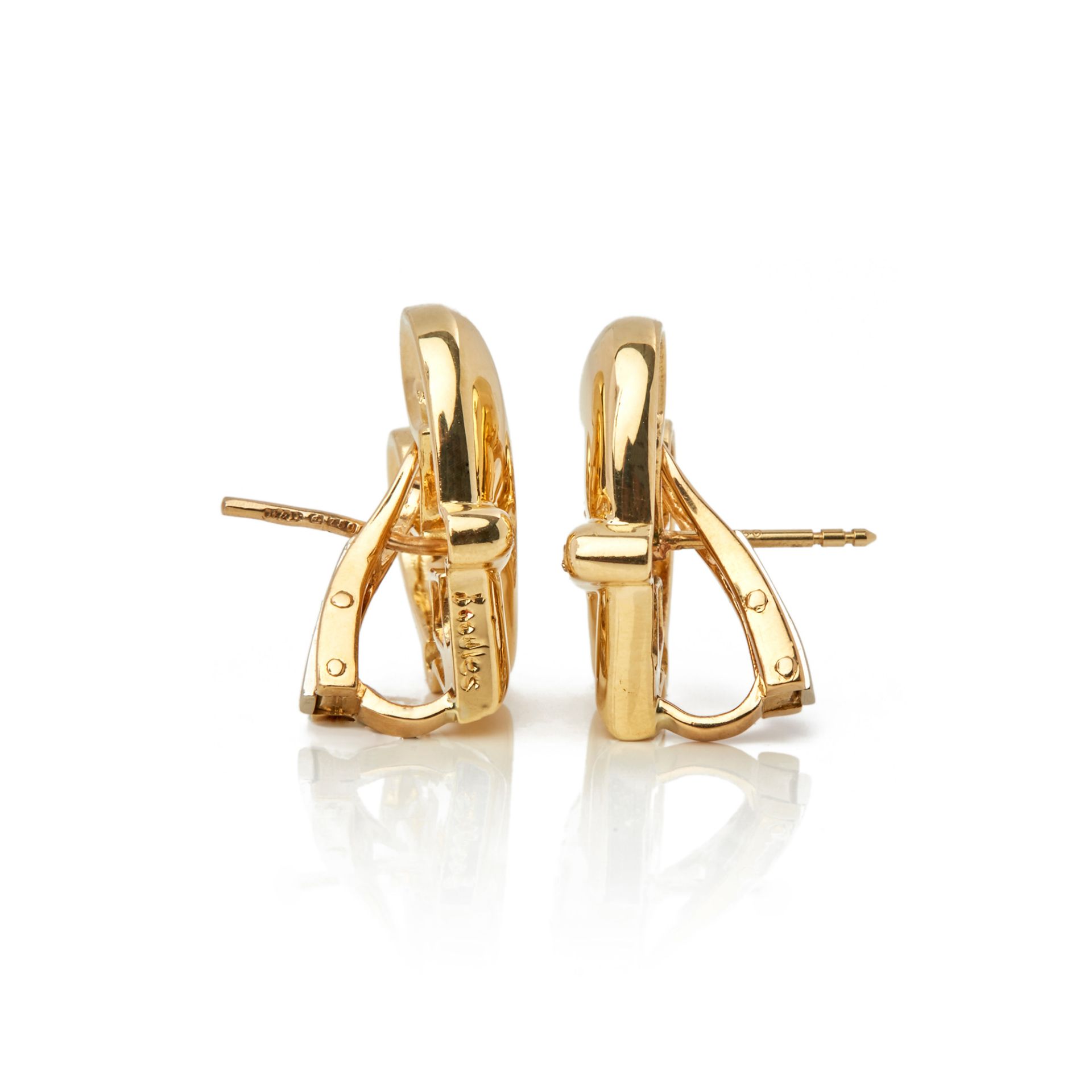 18k Yellow Gold Diamond Hug Earrings - Image 7 of 8
