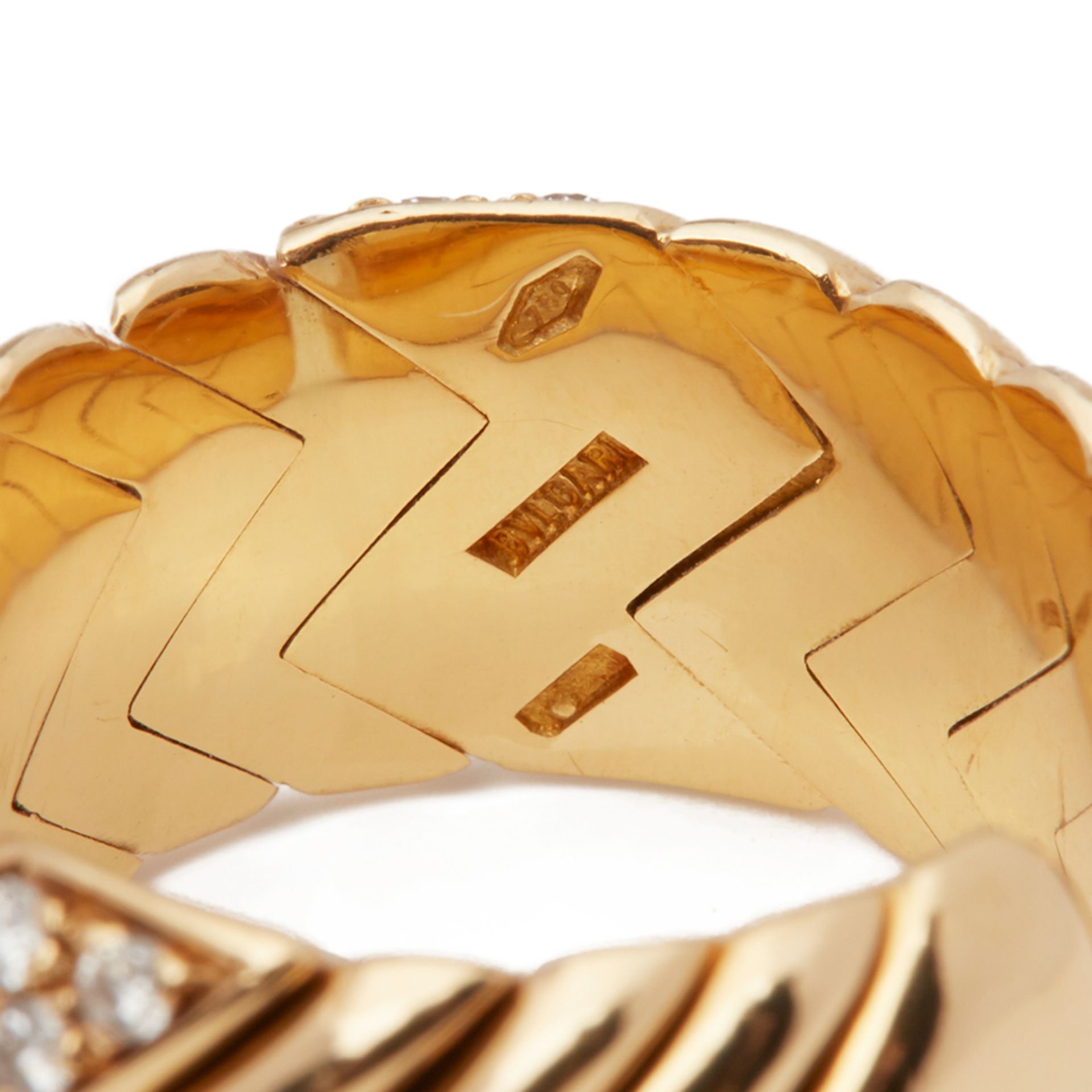 18k Yellow Gold Diamond Spiga Ring - Image 3 of 7