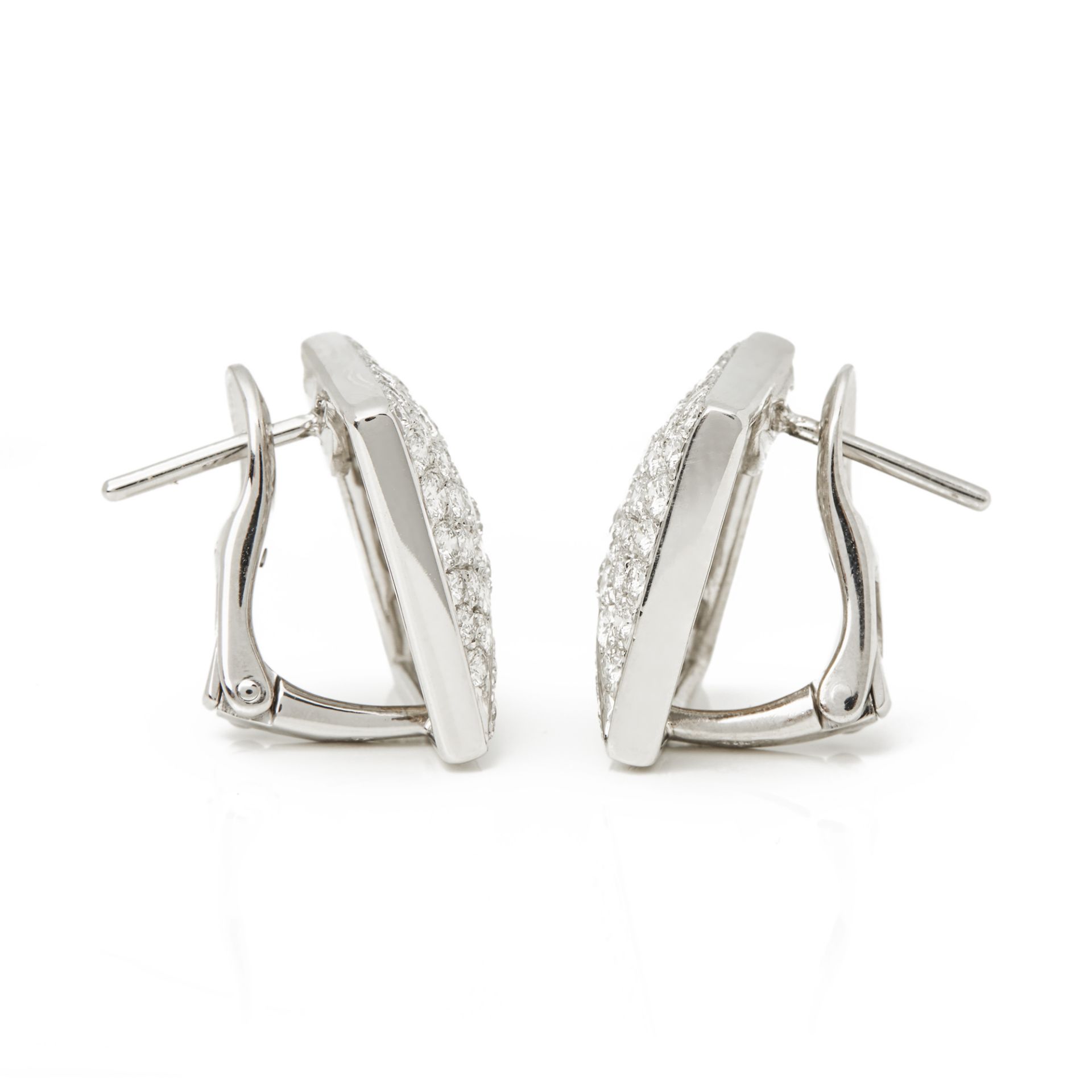 18k White Gold Diamond Berlingot Earrings - Image 7 of 7