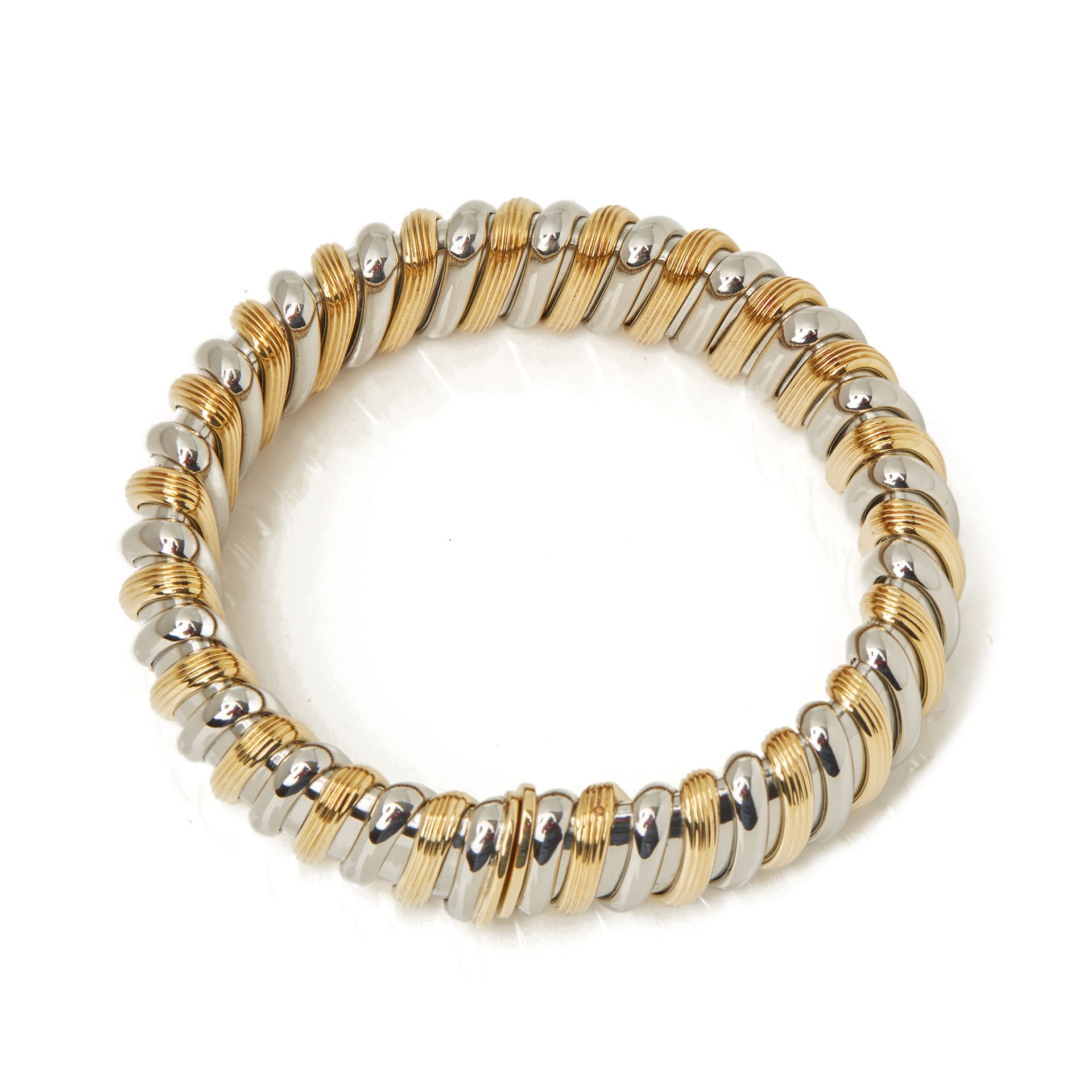 18k White & Yellow Gold Large Bangle - Image 5 of 6