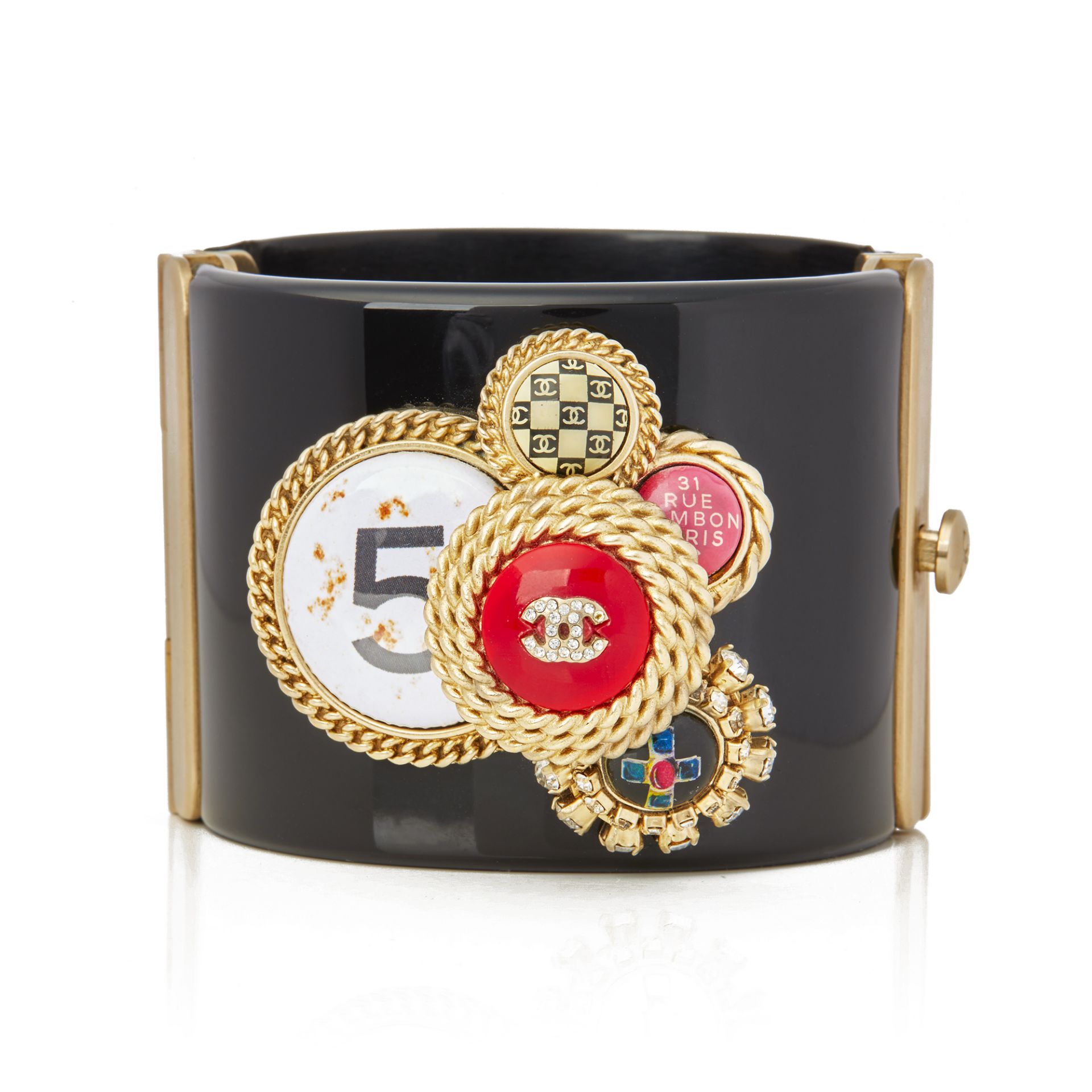 Gold Rue Cambon CC Cuff Bangle - Image 3 of 7