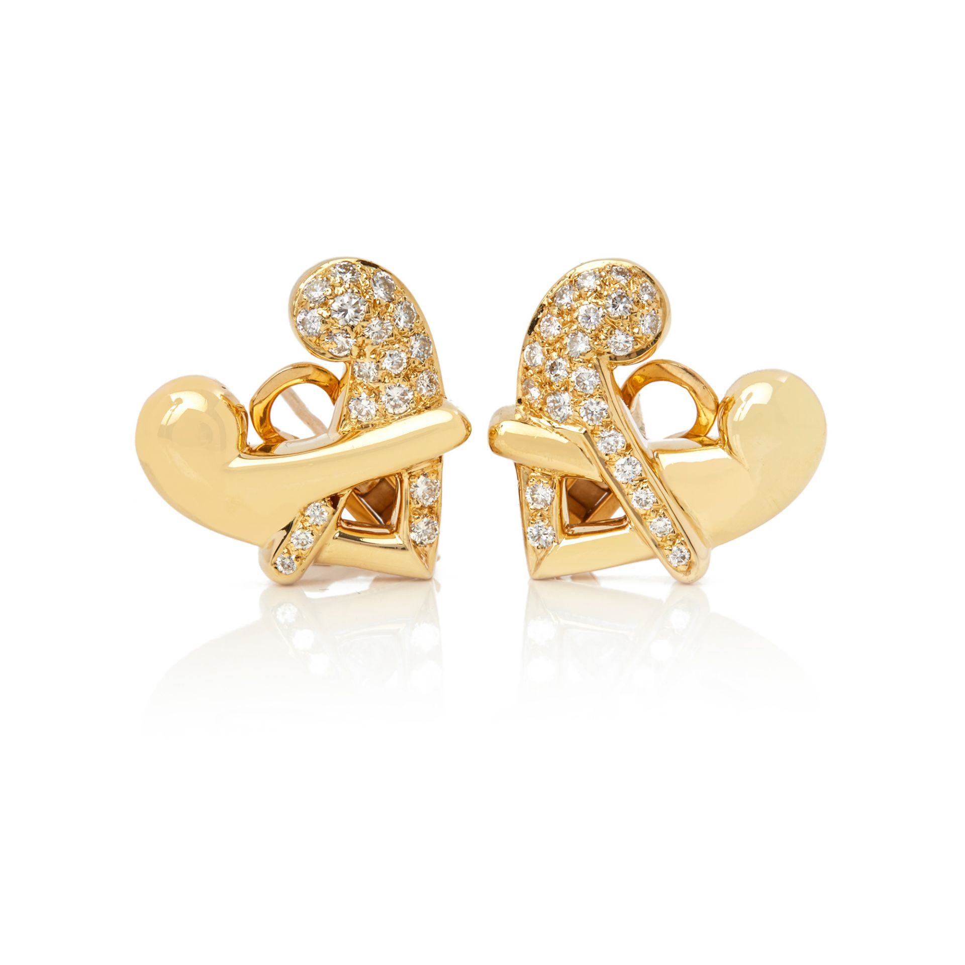18k Yellow Gold Diamond Hug Earrings