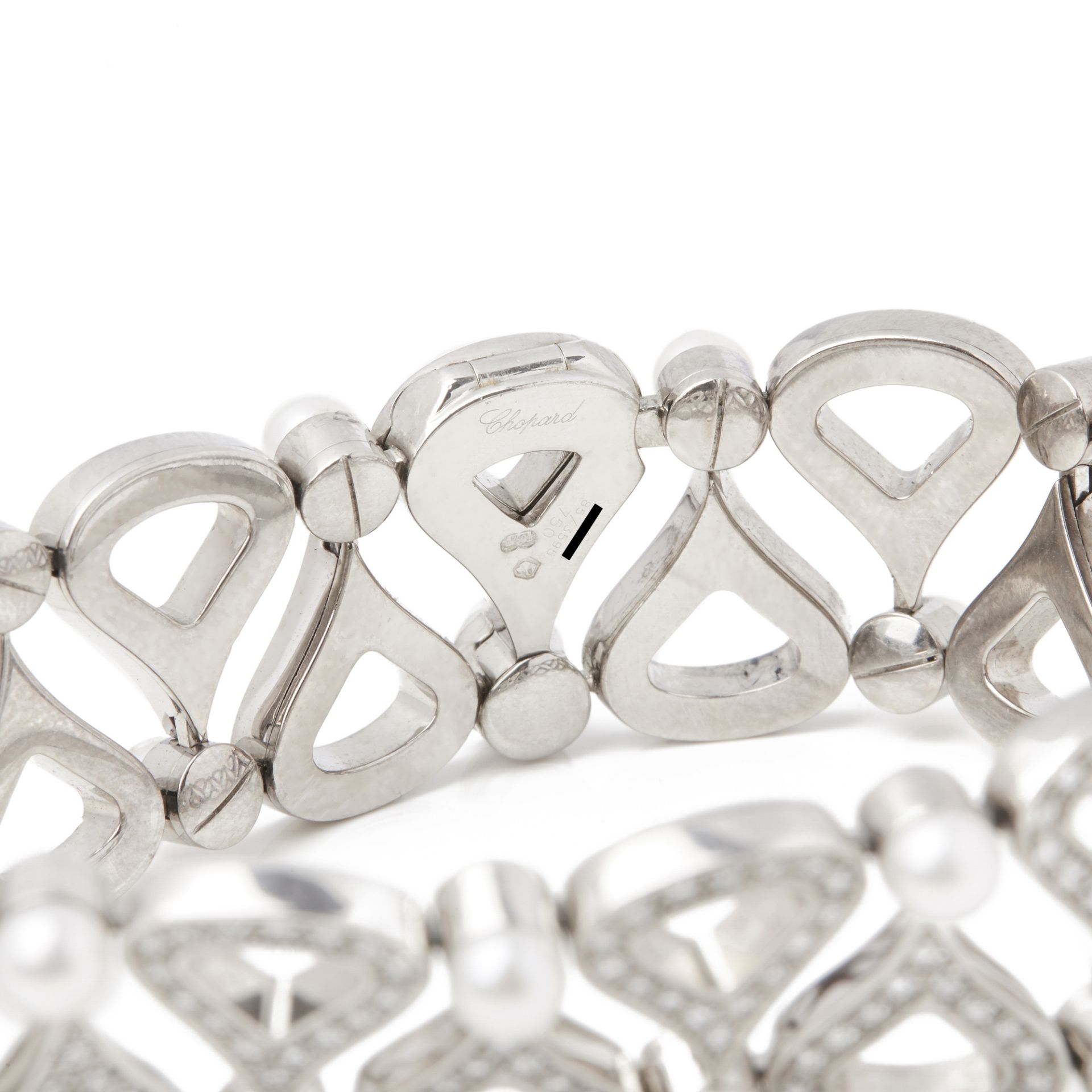 18k White Gold Cultured Pearl & Diamond Bracelet - Image 4 of 8