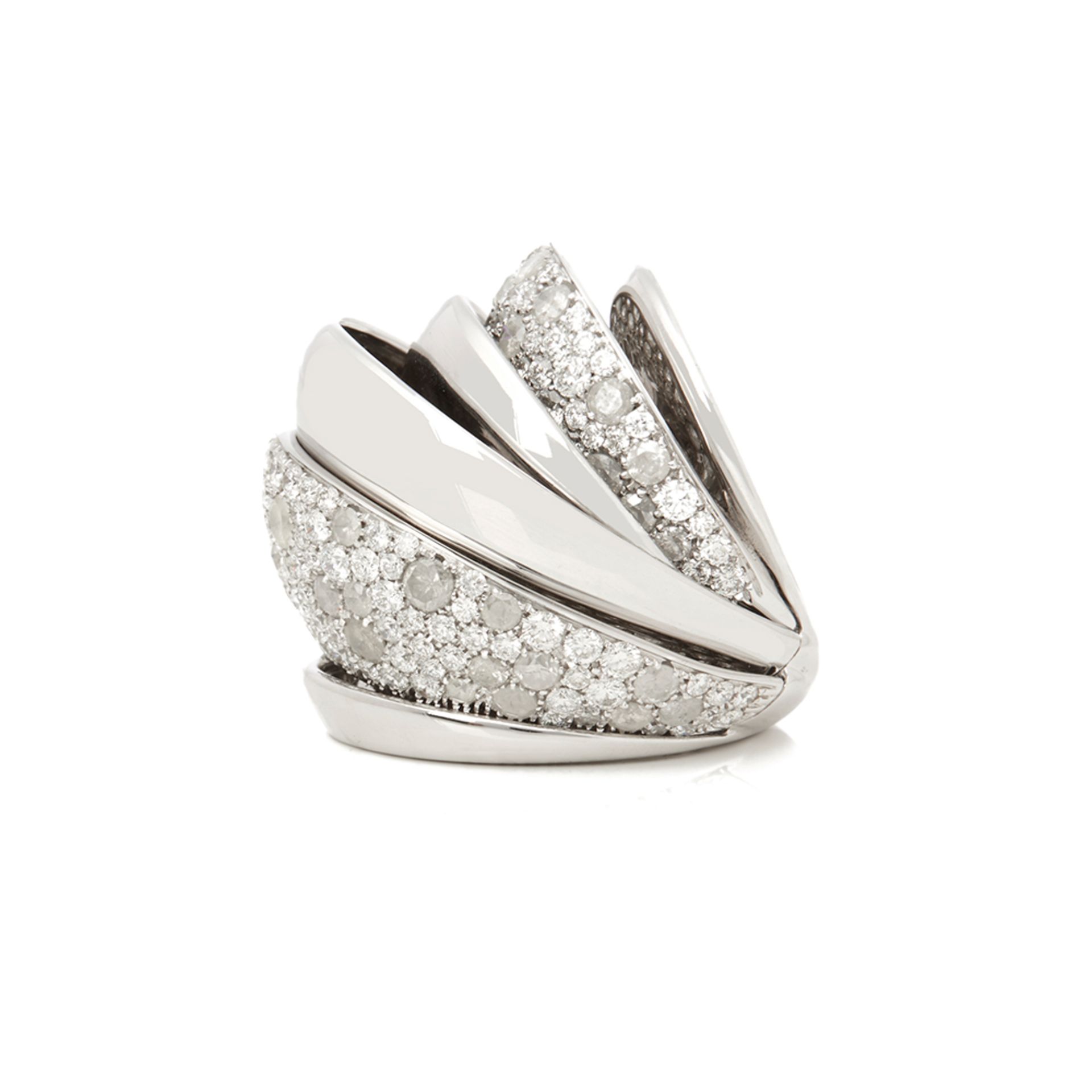 18k White Gold Icy Diamond Cocktail Jane Ring - Image 9 of 10