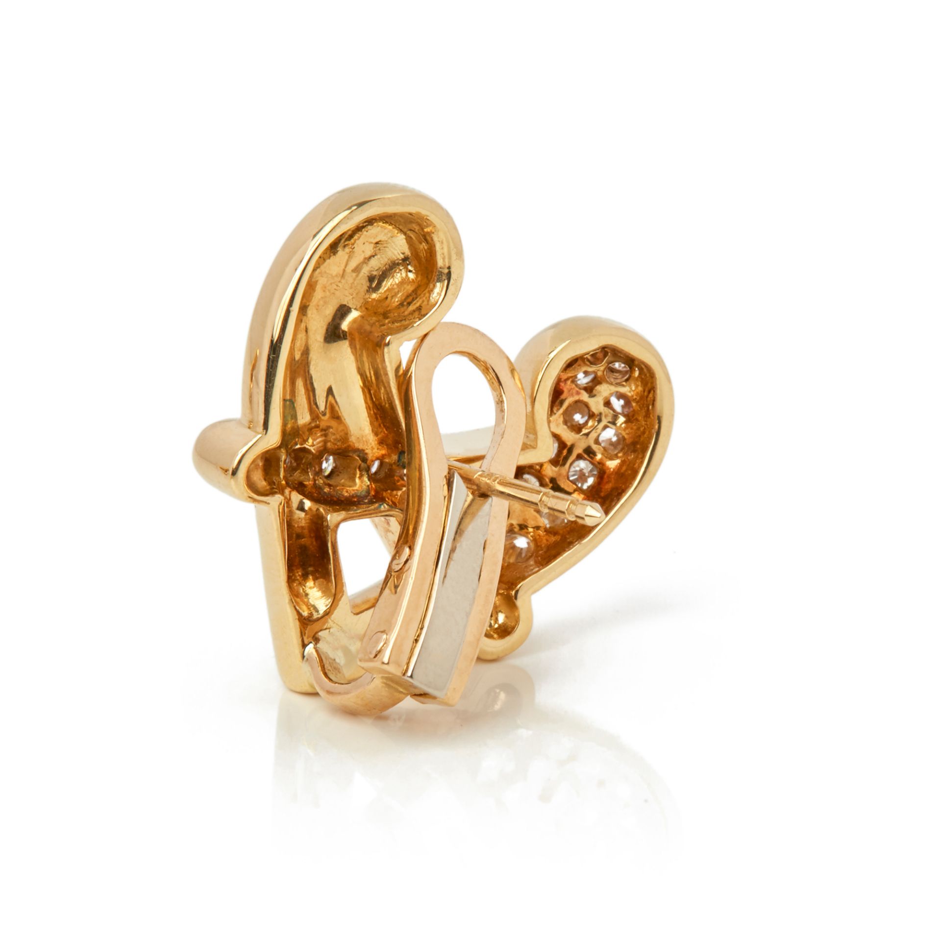 18k Yellow Gold Diamond Hug Earrings - Image 5 of 8